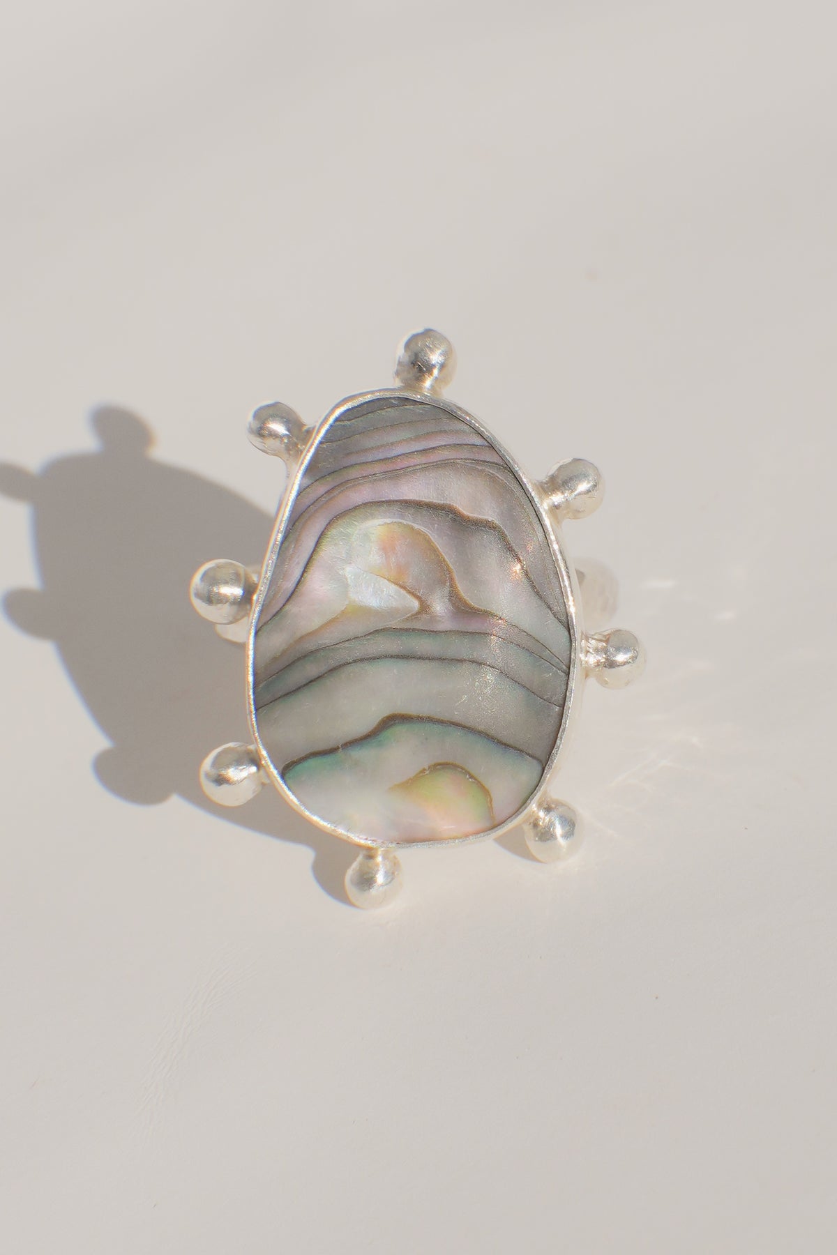 Abalone Dot Ring 8.5