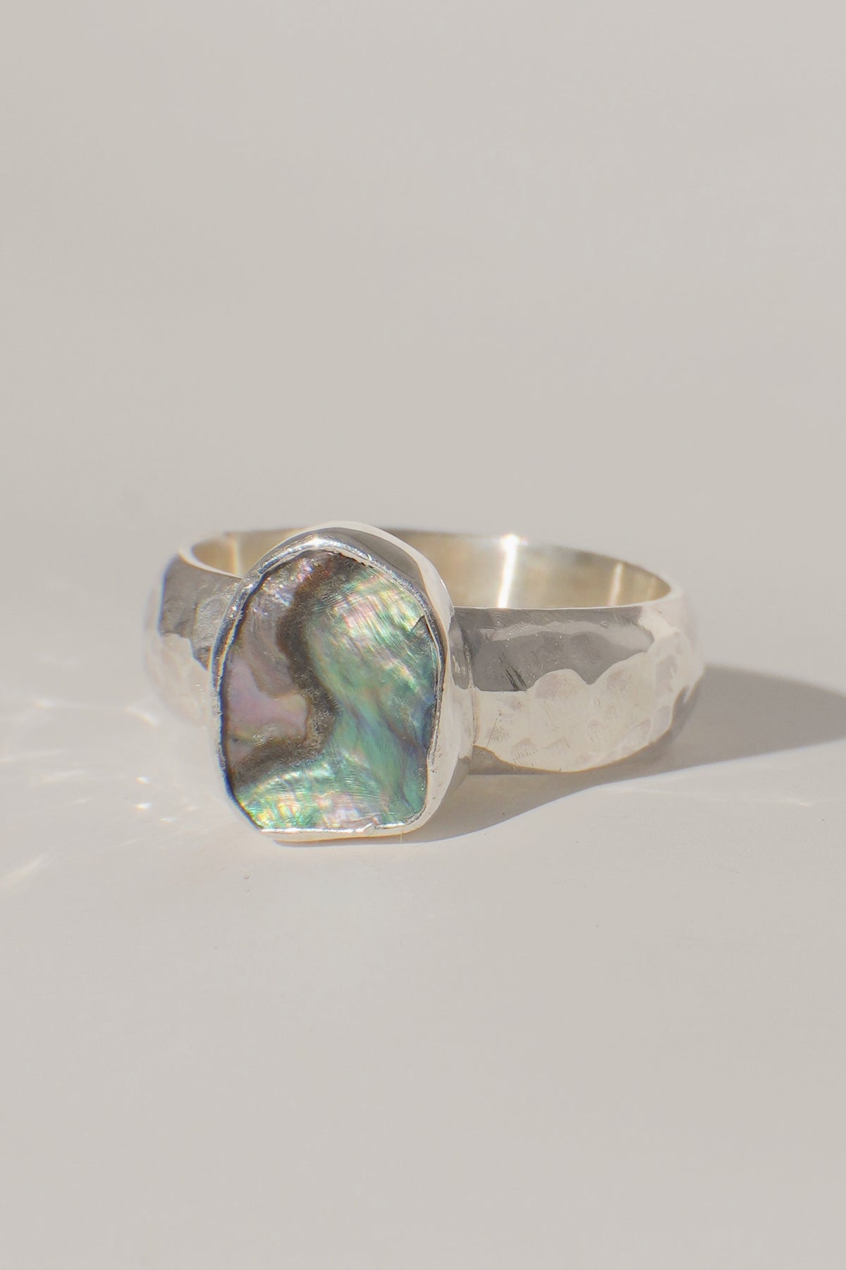 Chunky Band Abalone Ring 7