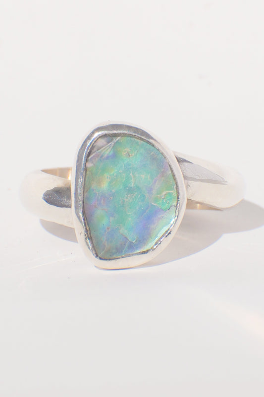 Chunky Abalone Ring 6.5