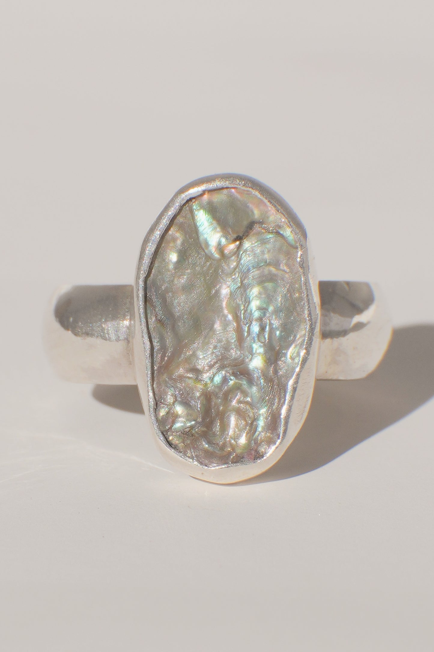 Chunky Band Abalone Ring 7