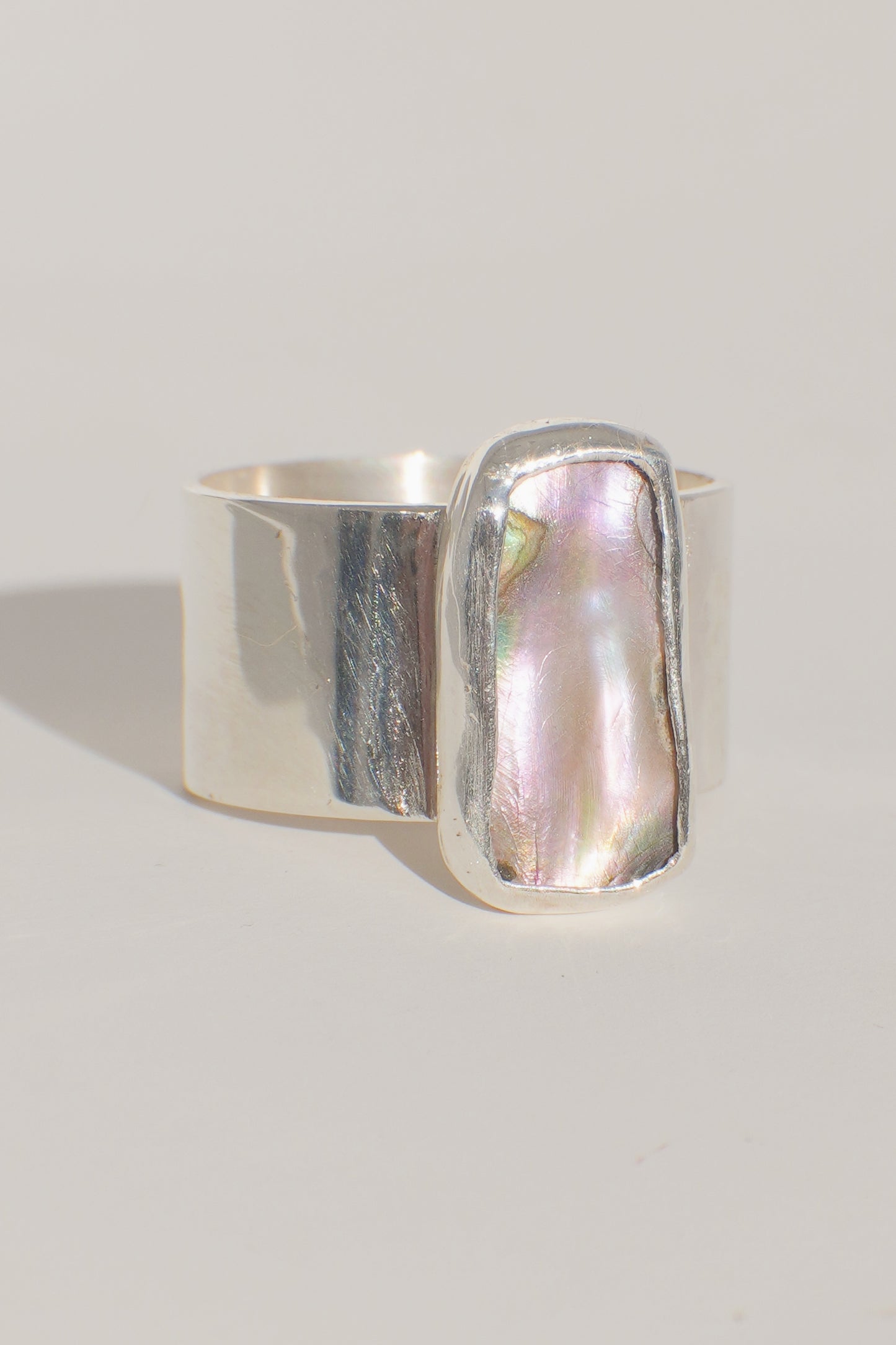 Wide Band Abalone Ring 7.5
