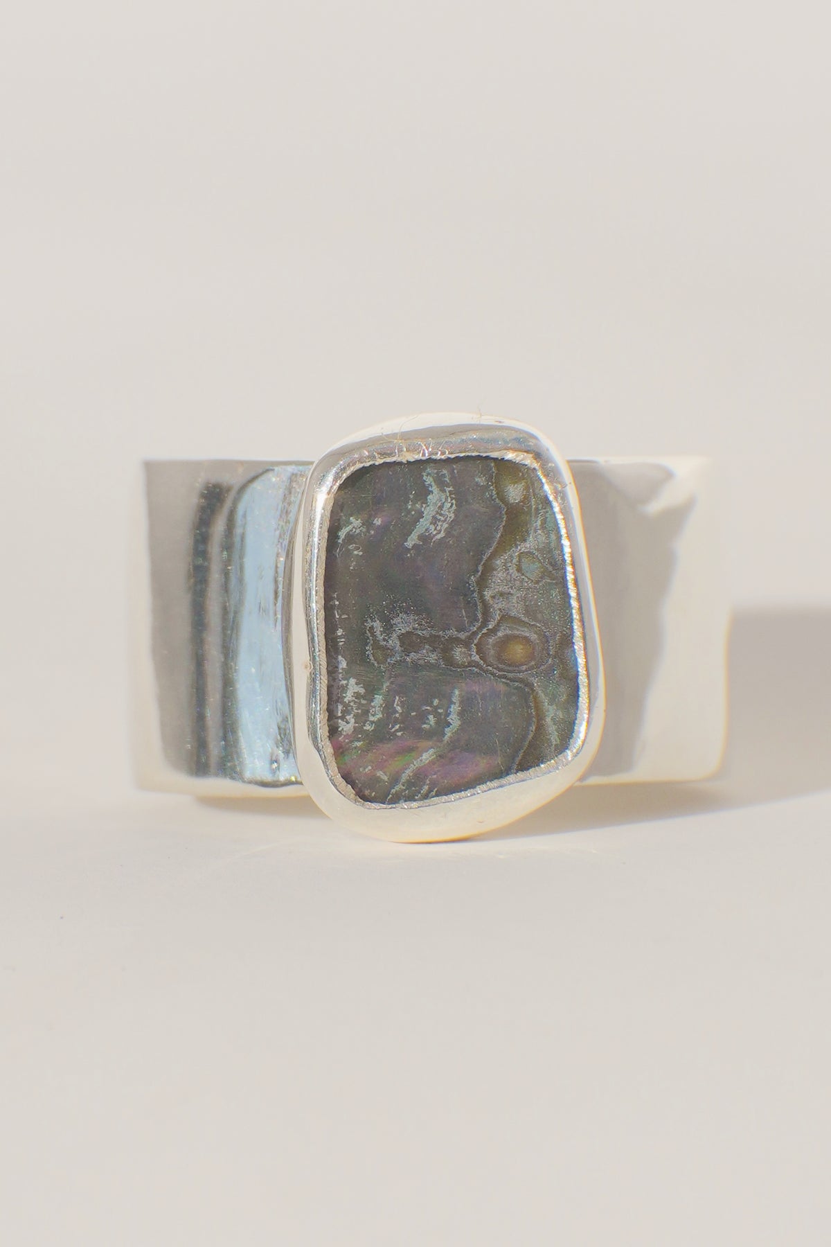 Wide Band Abalone Ring 6.5