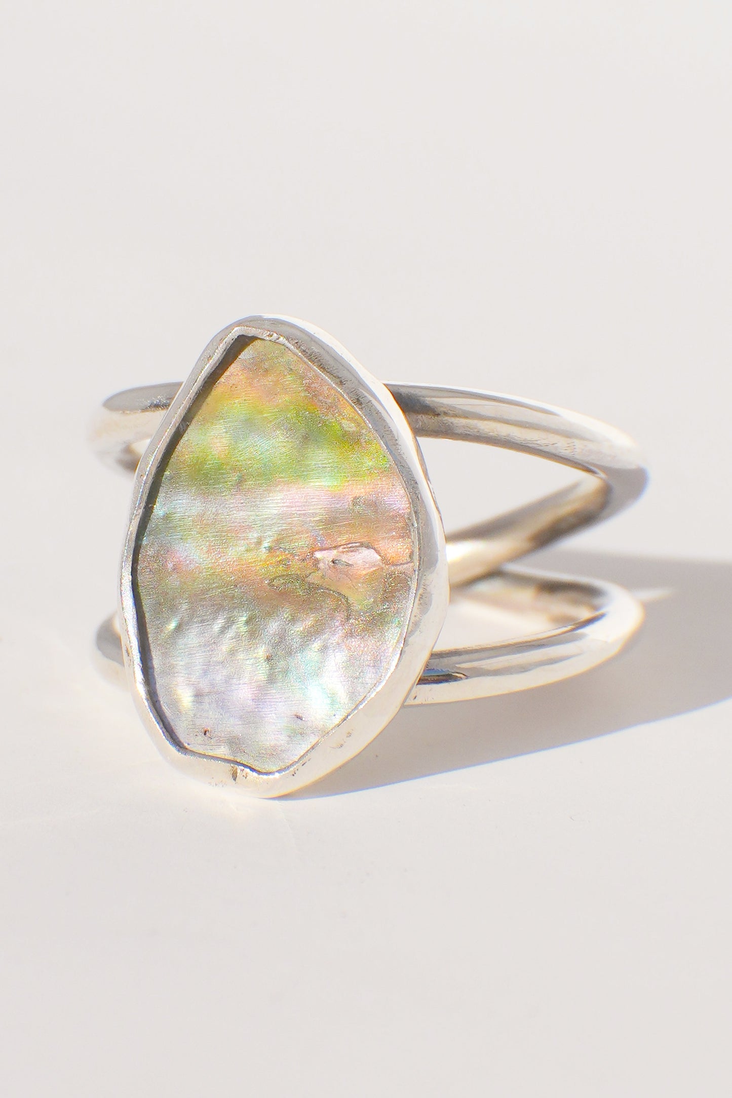 Double Band Abalone Ring 7