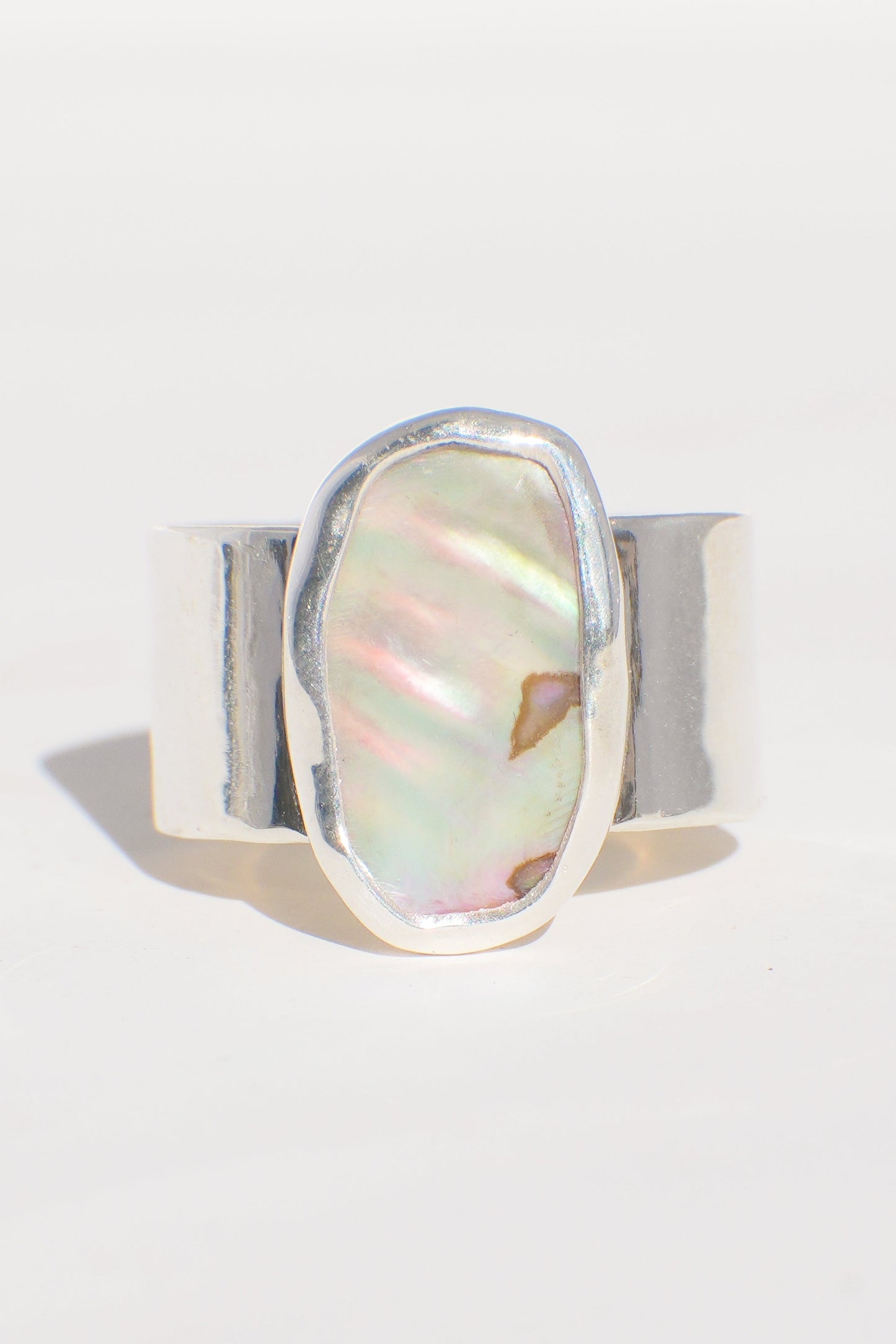 Wide Band Abalone Ring 7.5