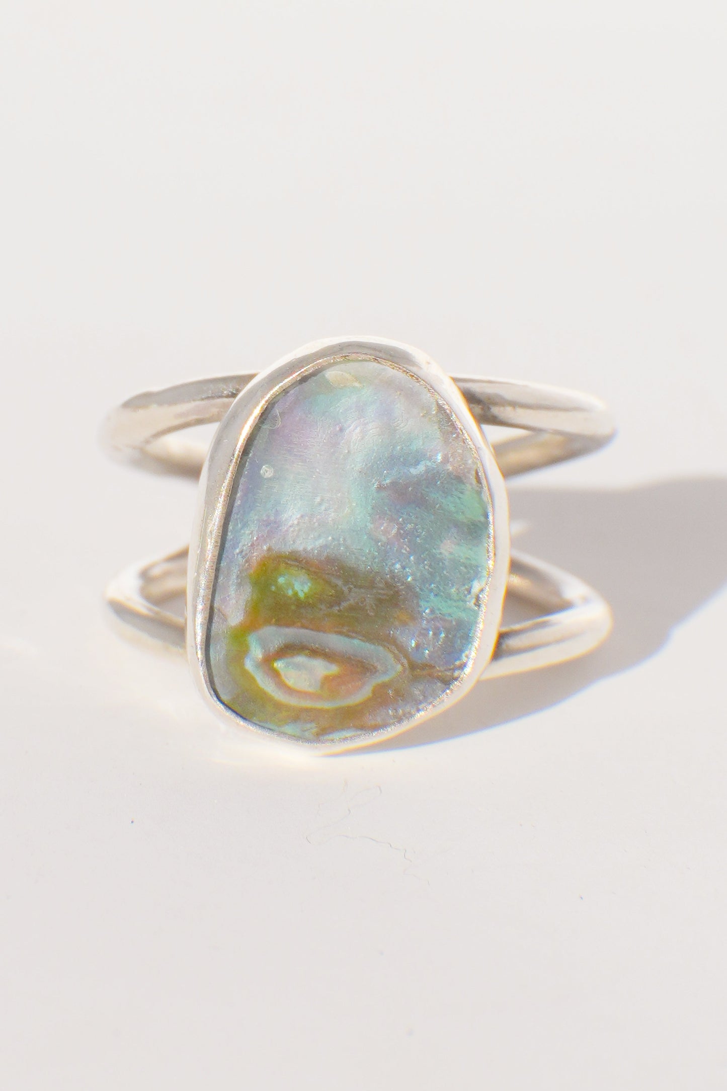 Double Band Abalone Ring 8