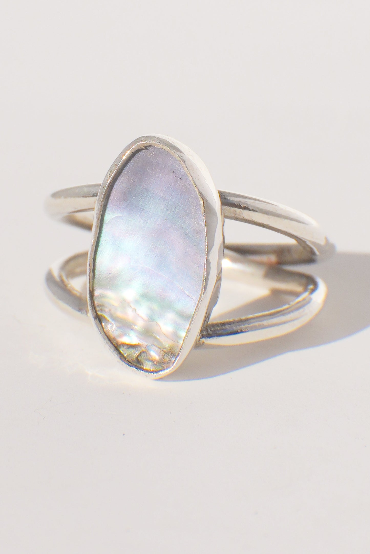 Double Band Abalone Ring 7