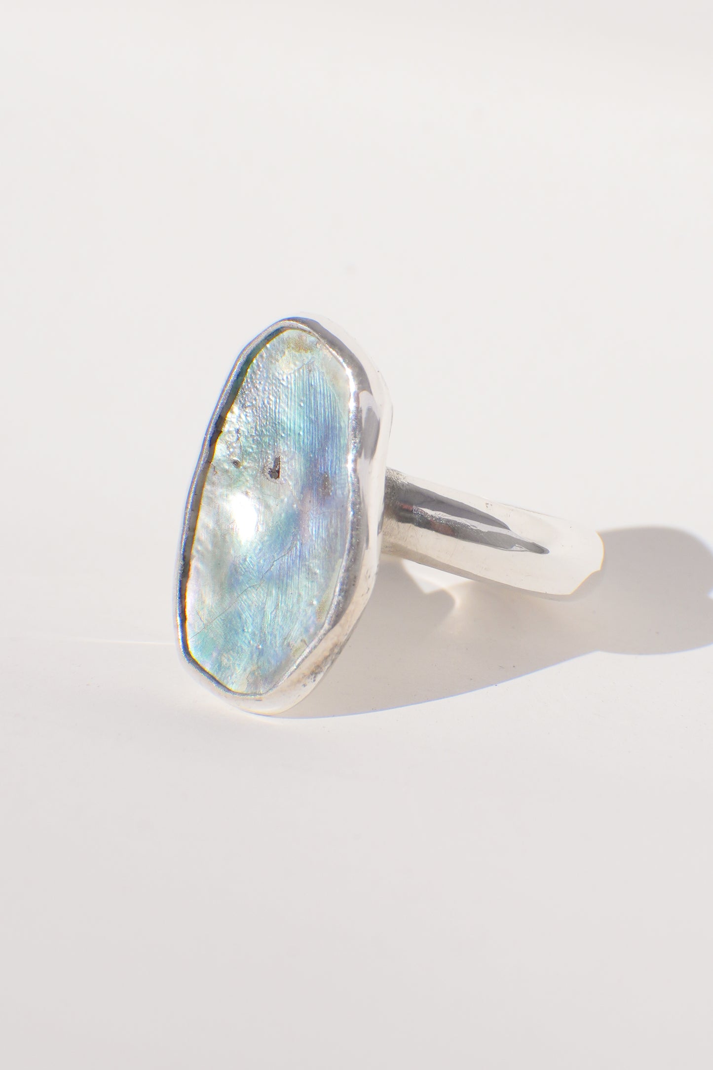 Chunky Band Abalone Ring 7.5