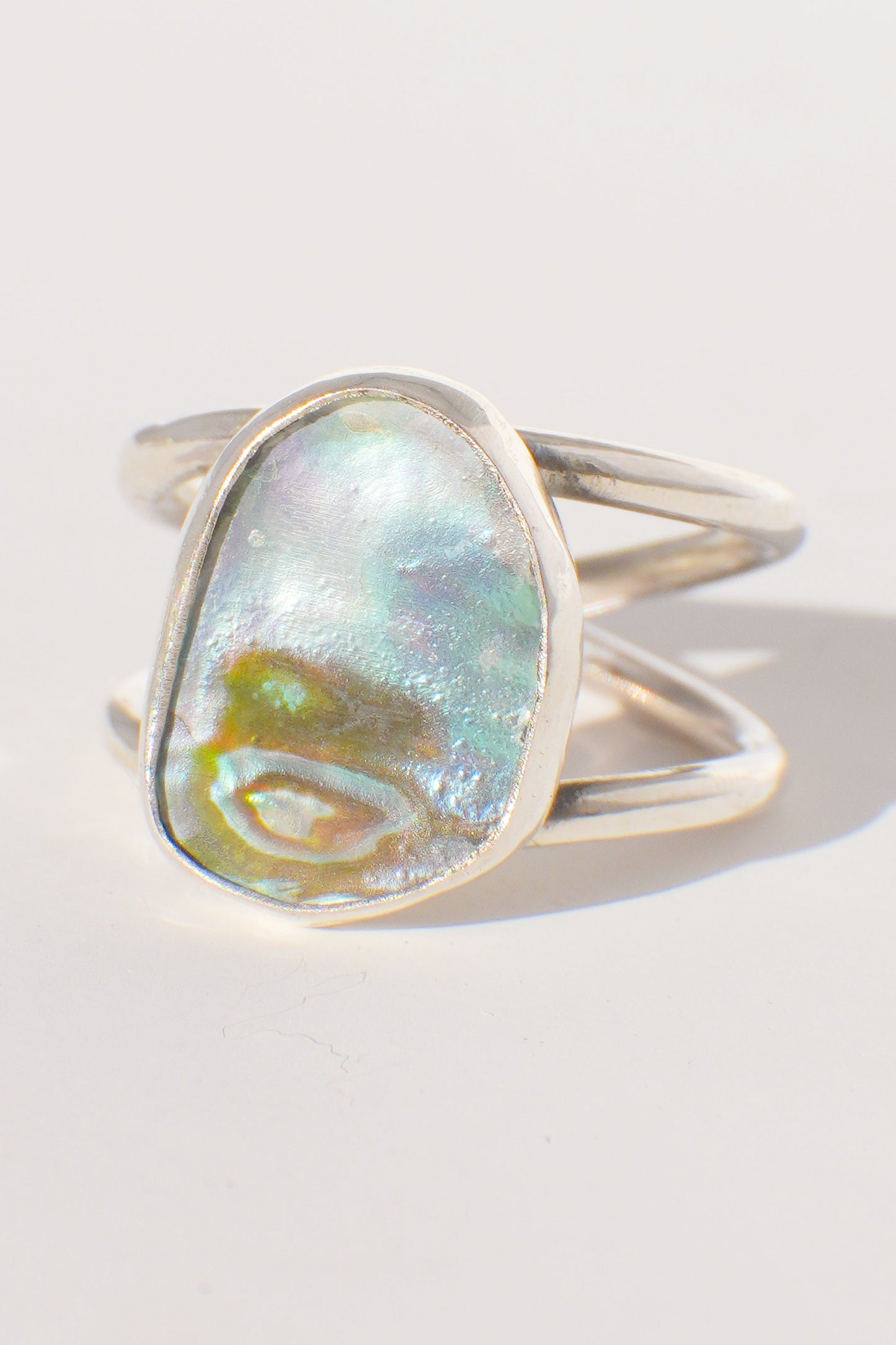 Double Band Abalone Ring 8