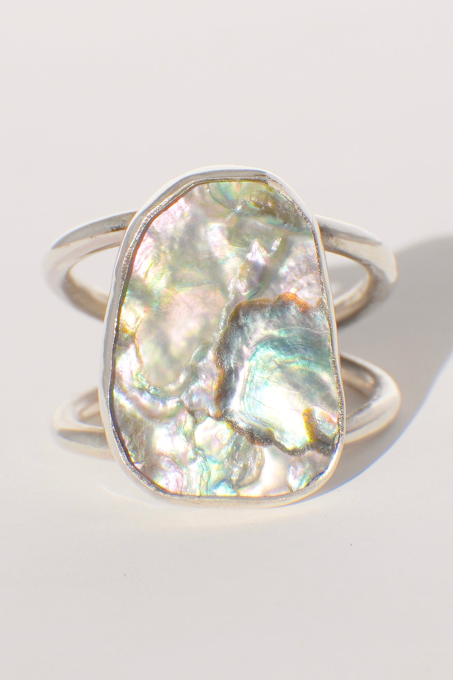 Double Band Abalone Ring 8.5