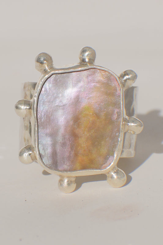 Abalone Dot Ring 4.5