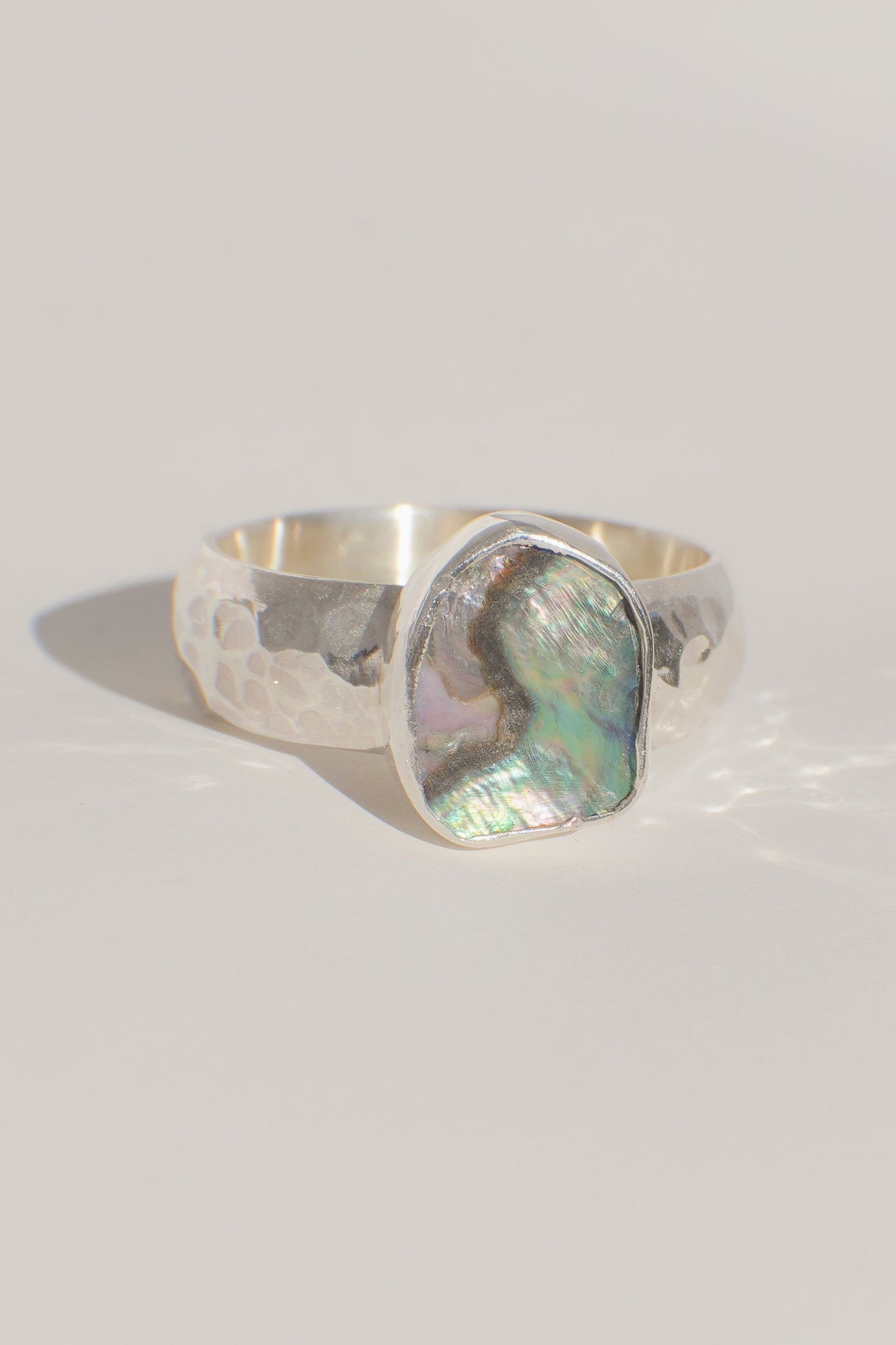 Chunky Band Abalone Ring 7