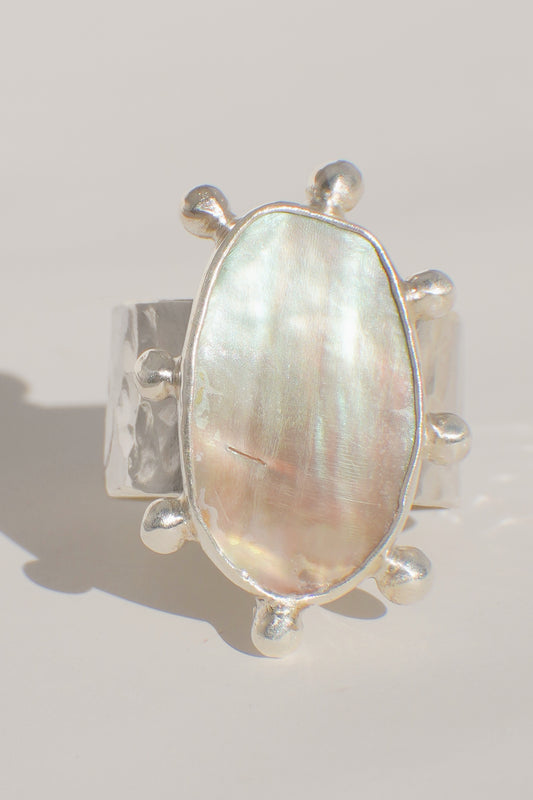Abalone Dot Ring 7.5