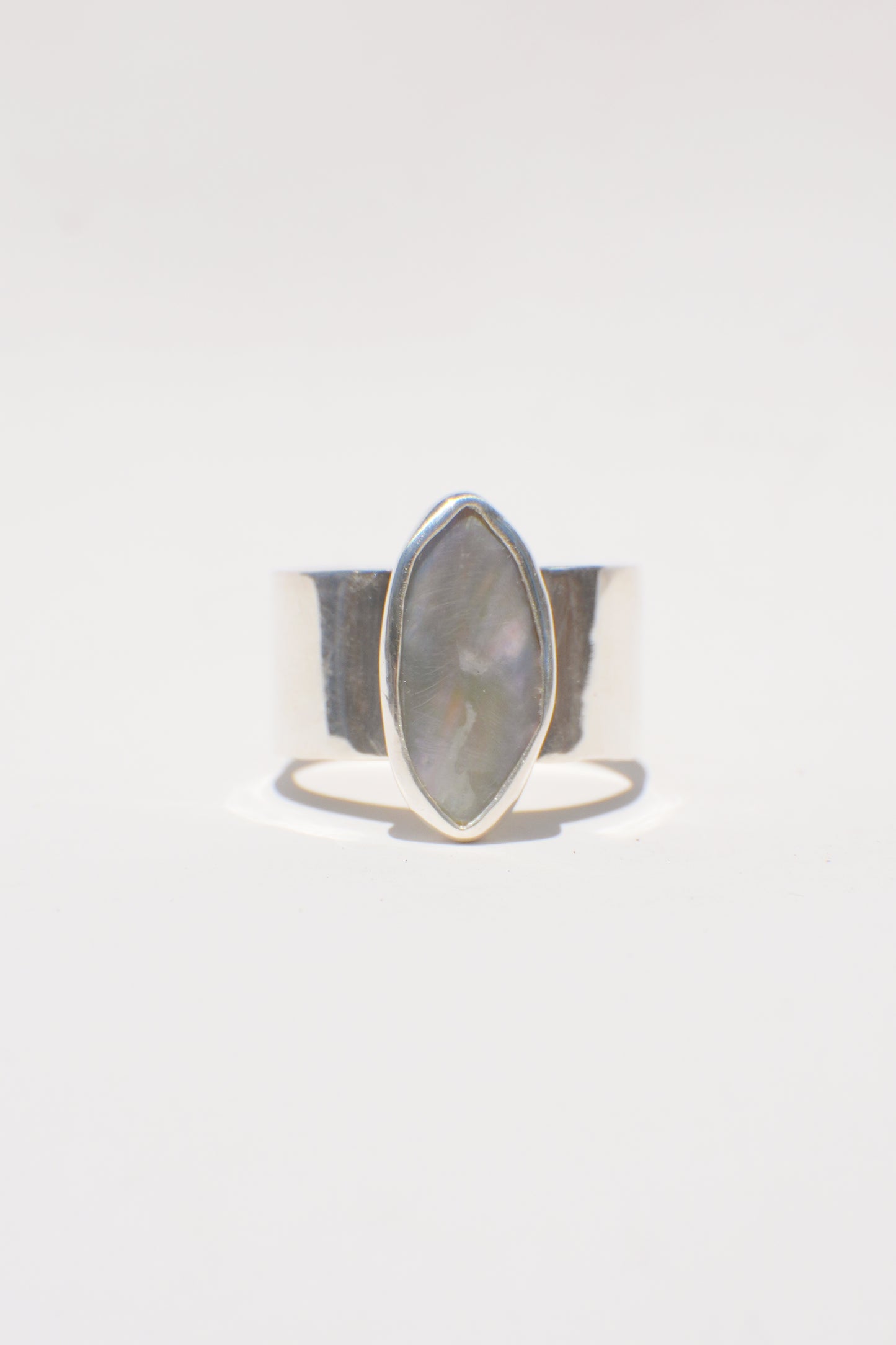 Wide Band Abalone Ring 7.5