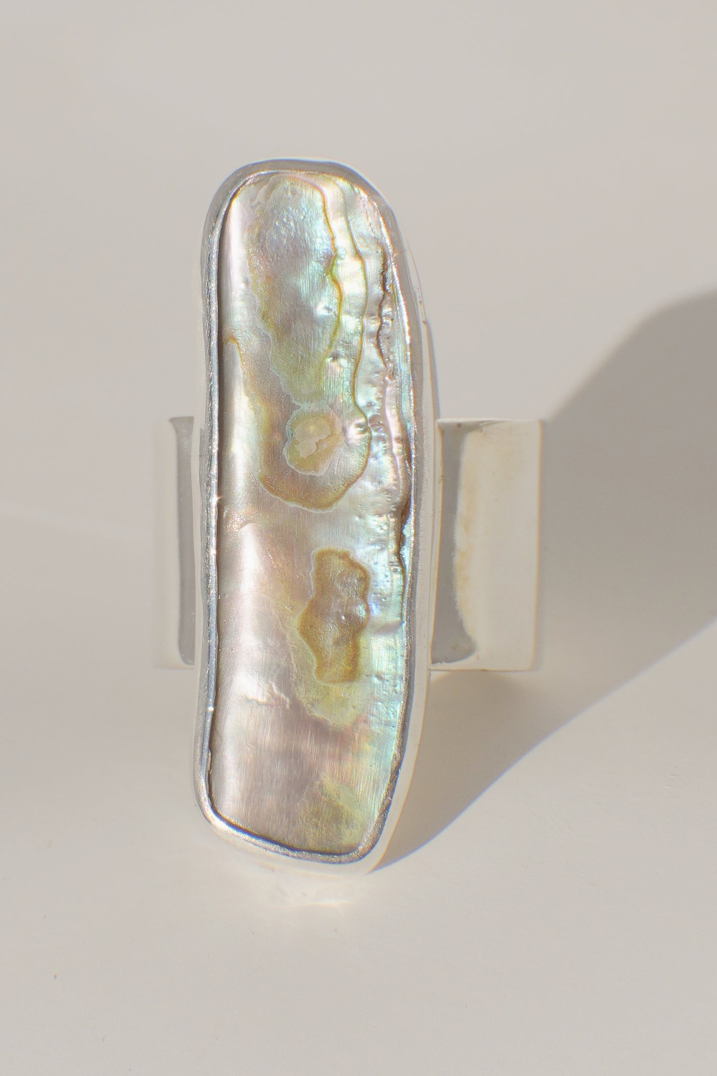 Wide Band Abalone Ring 4.5