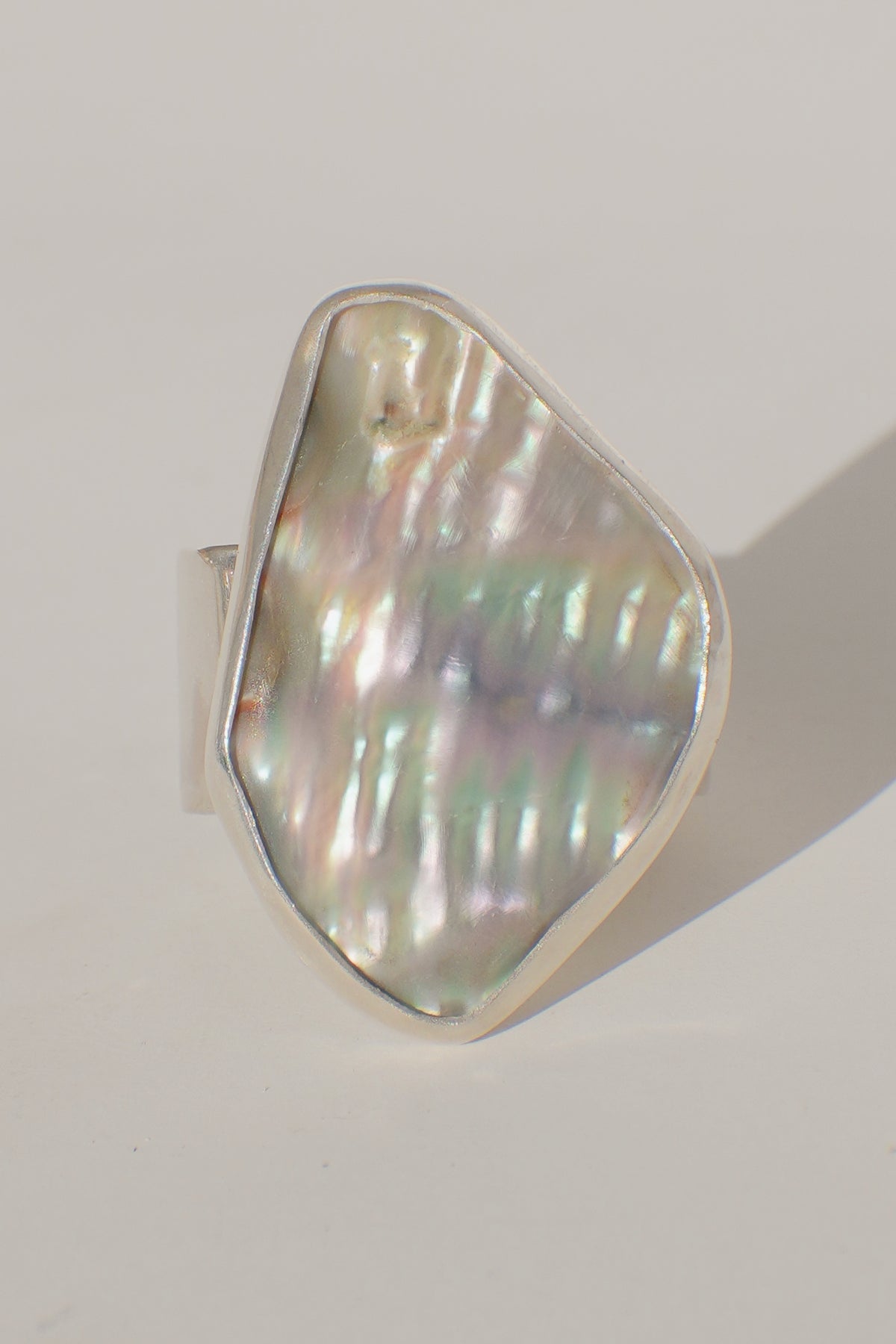 Wide Band Abalone Ring 6.5