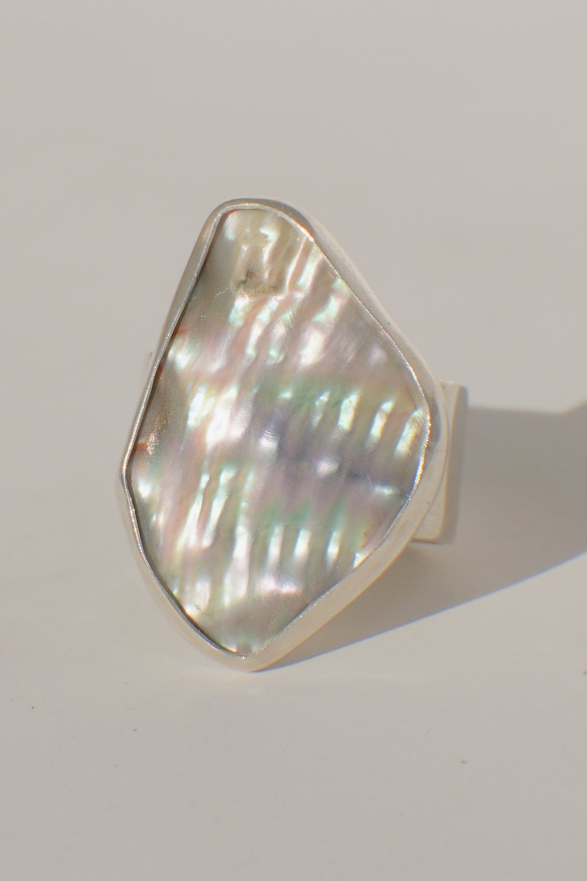 Wide Band Abalone Ring 6.5