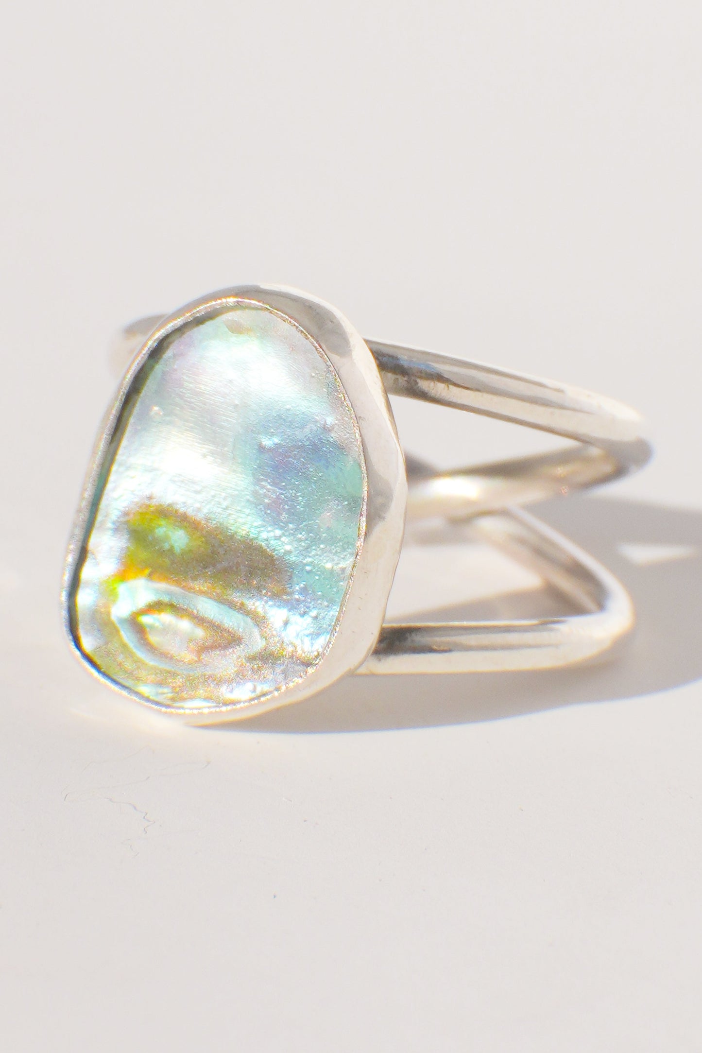 Double Band Abalone Ring 8