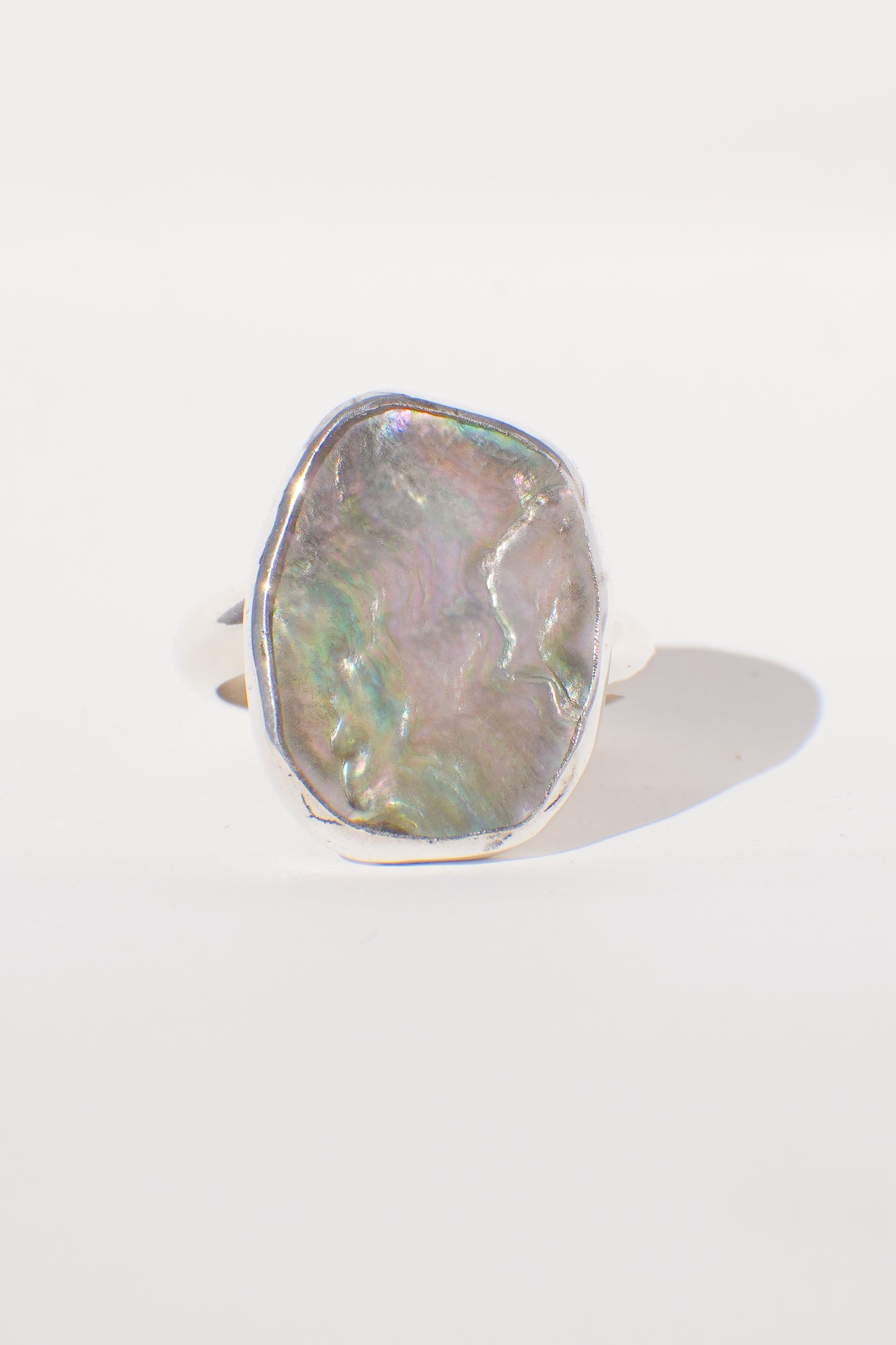 Chunky Band Abalone Ring 8.5