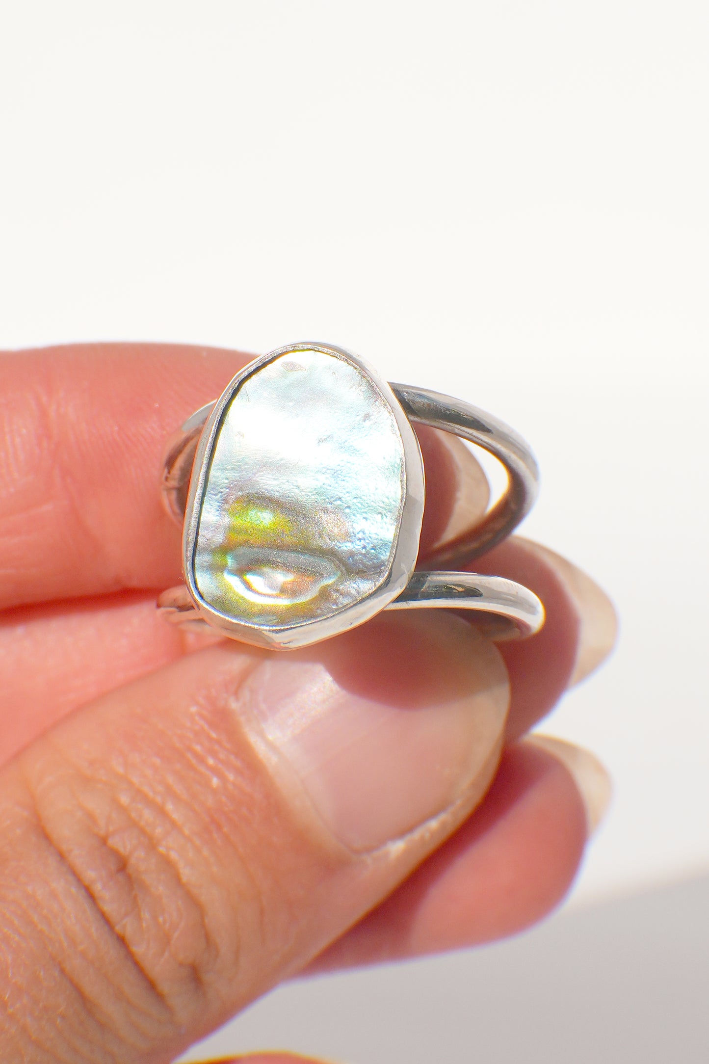 Double Band Abalone Ring 8