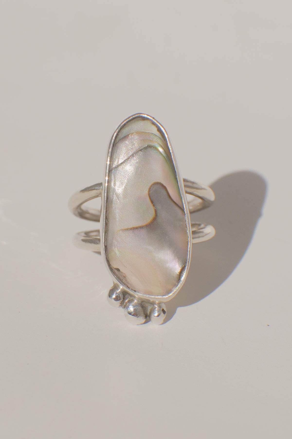 Abalone Double Band Ring 5.5
