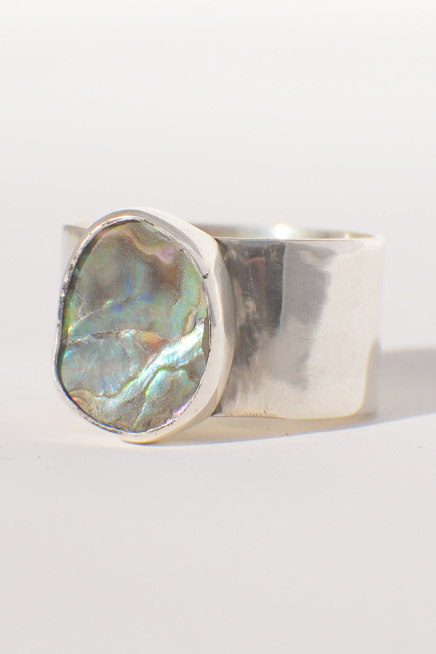 Wide Band Abalone Ring 6.5