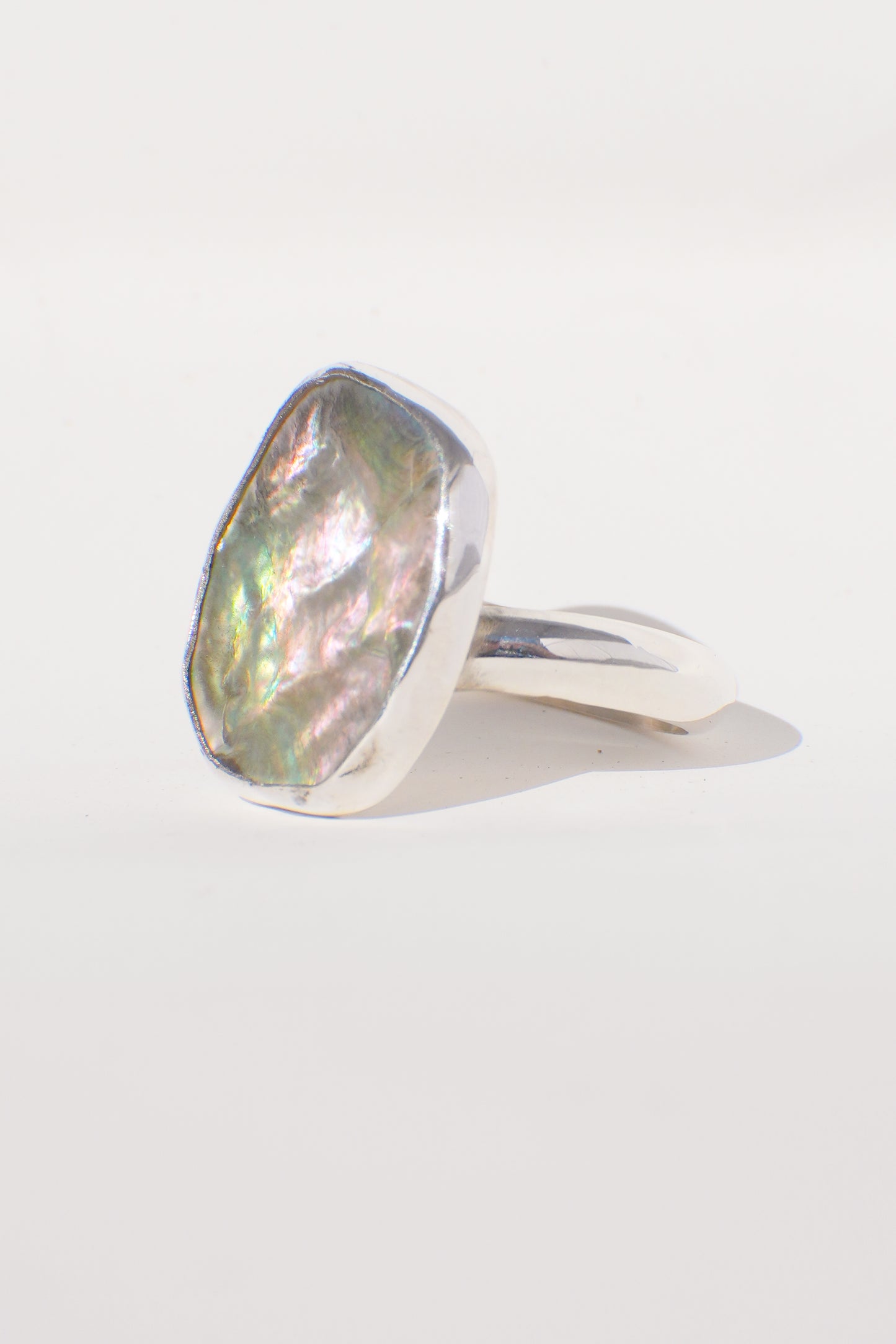 Chunky Band Abalone Ring 8.5