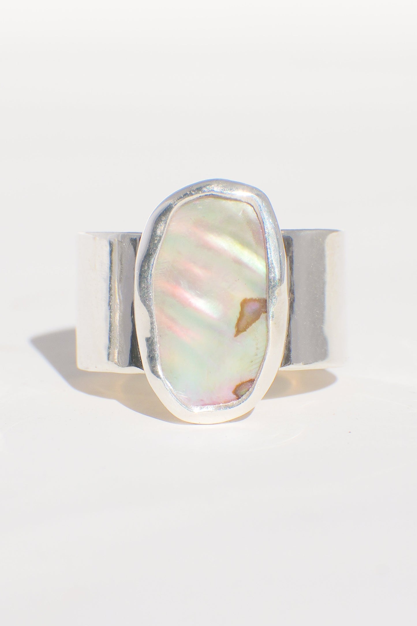 Wide Band Abalone Ring 7.5