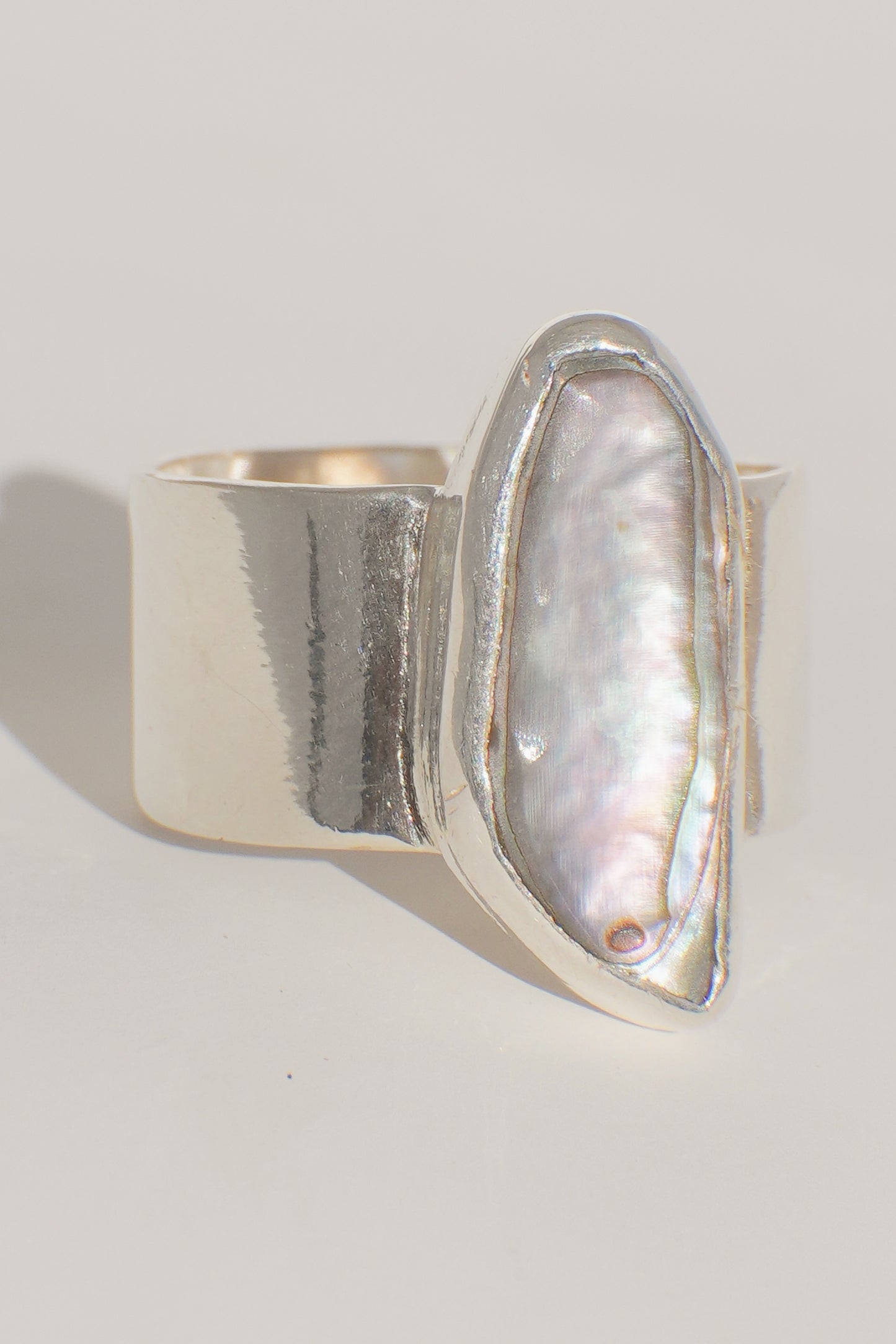 Wide Band Abalone Ring 7.5