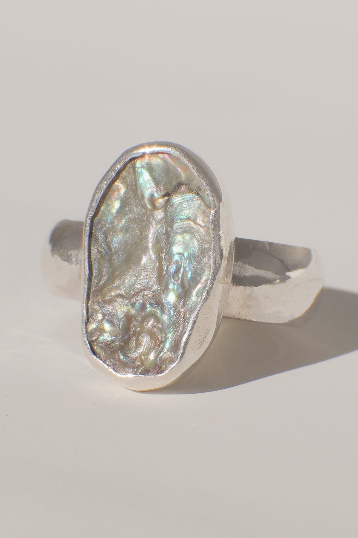 Chunky Band Abalone Ring 7