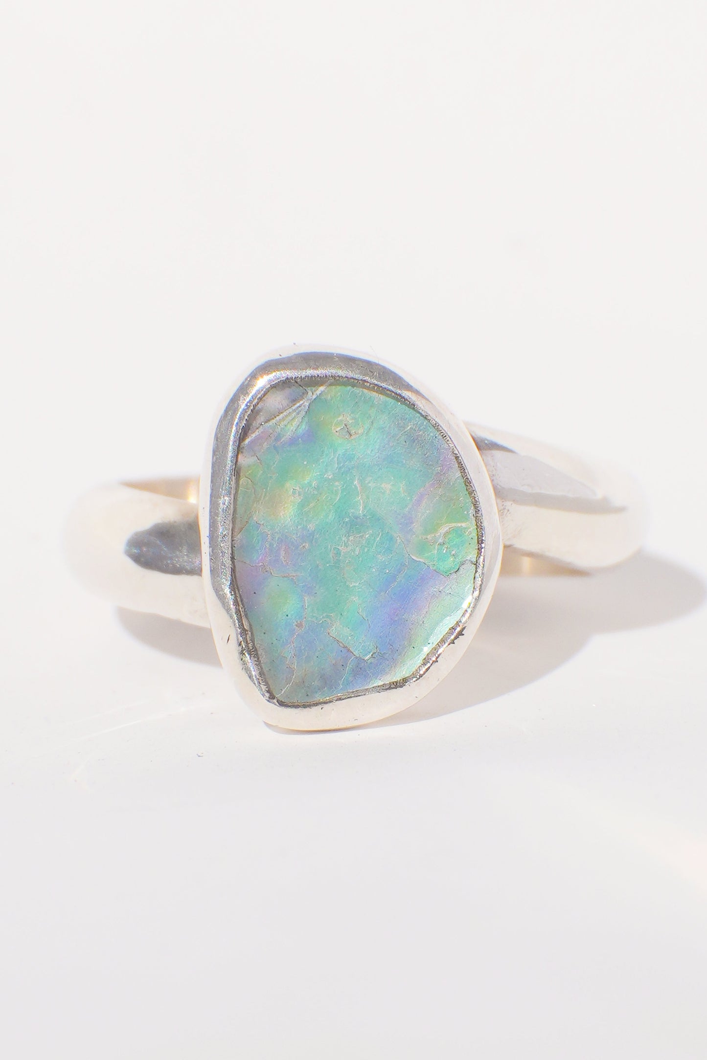 Chunky Abalone Ring 6.5
