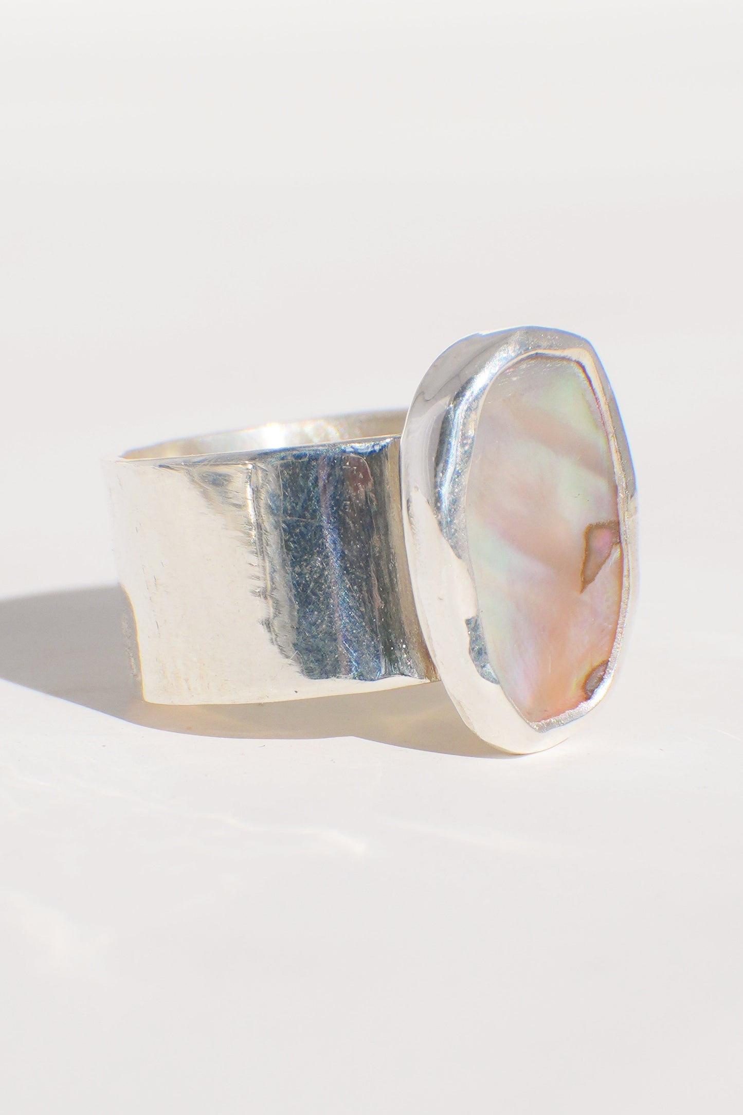 Wide Band Abalone Ring 7.5