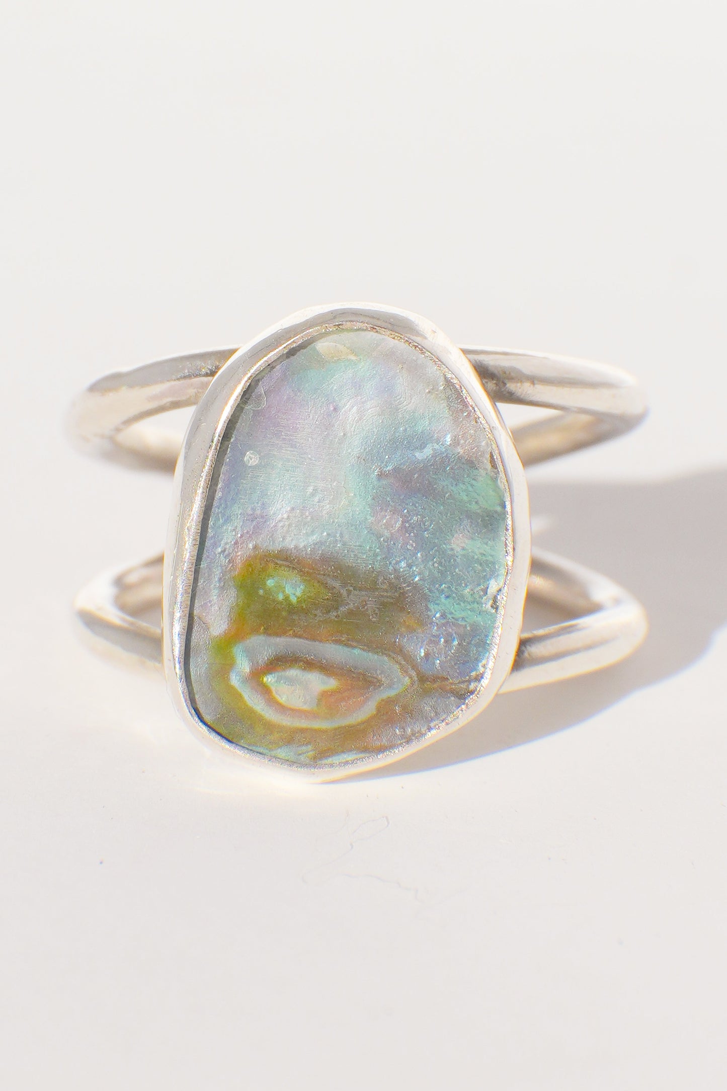 Double Band Abalone Ring 8