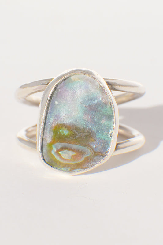 Double Band Abalone Ring 8
