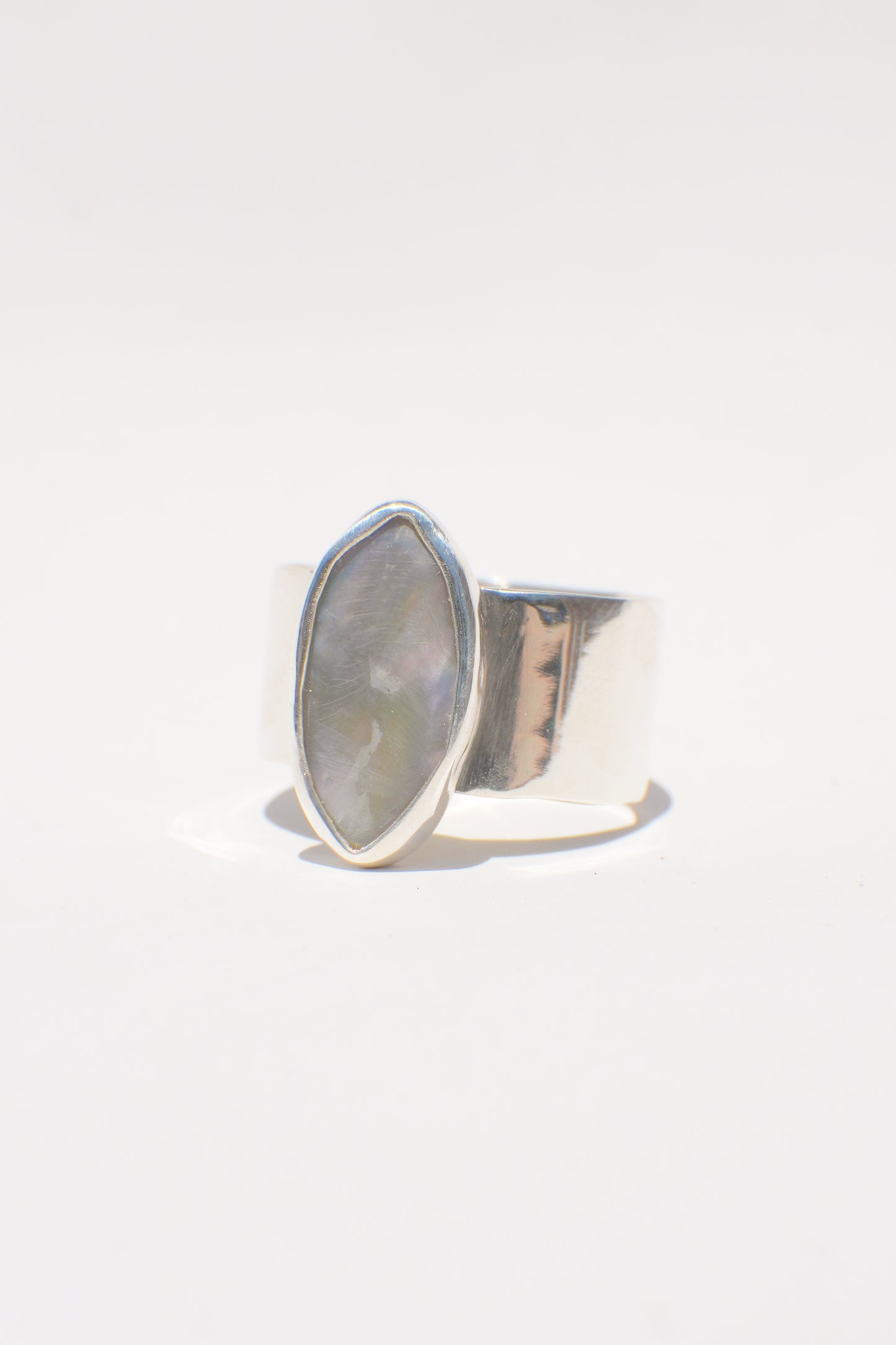 Wide Band Abalone Ring 7.5