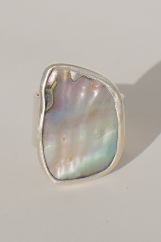 Wide Band Abalone Ring 6.75