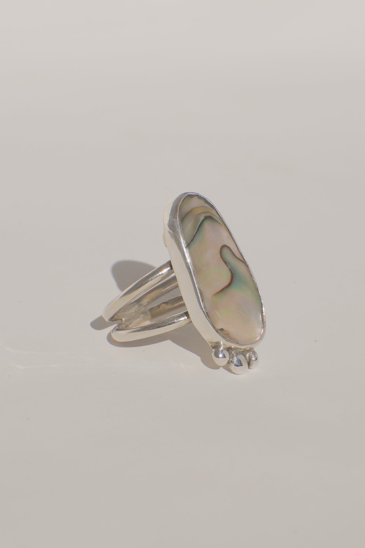 Abalone Double Band Ring 5.5