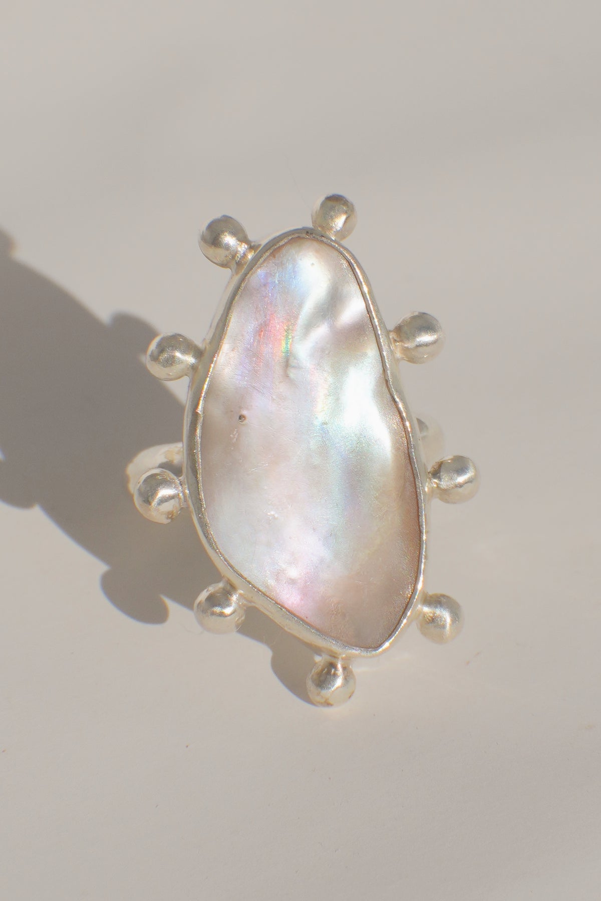 Abalone Dot Ring 8.5