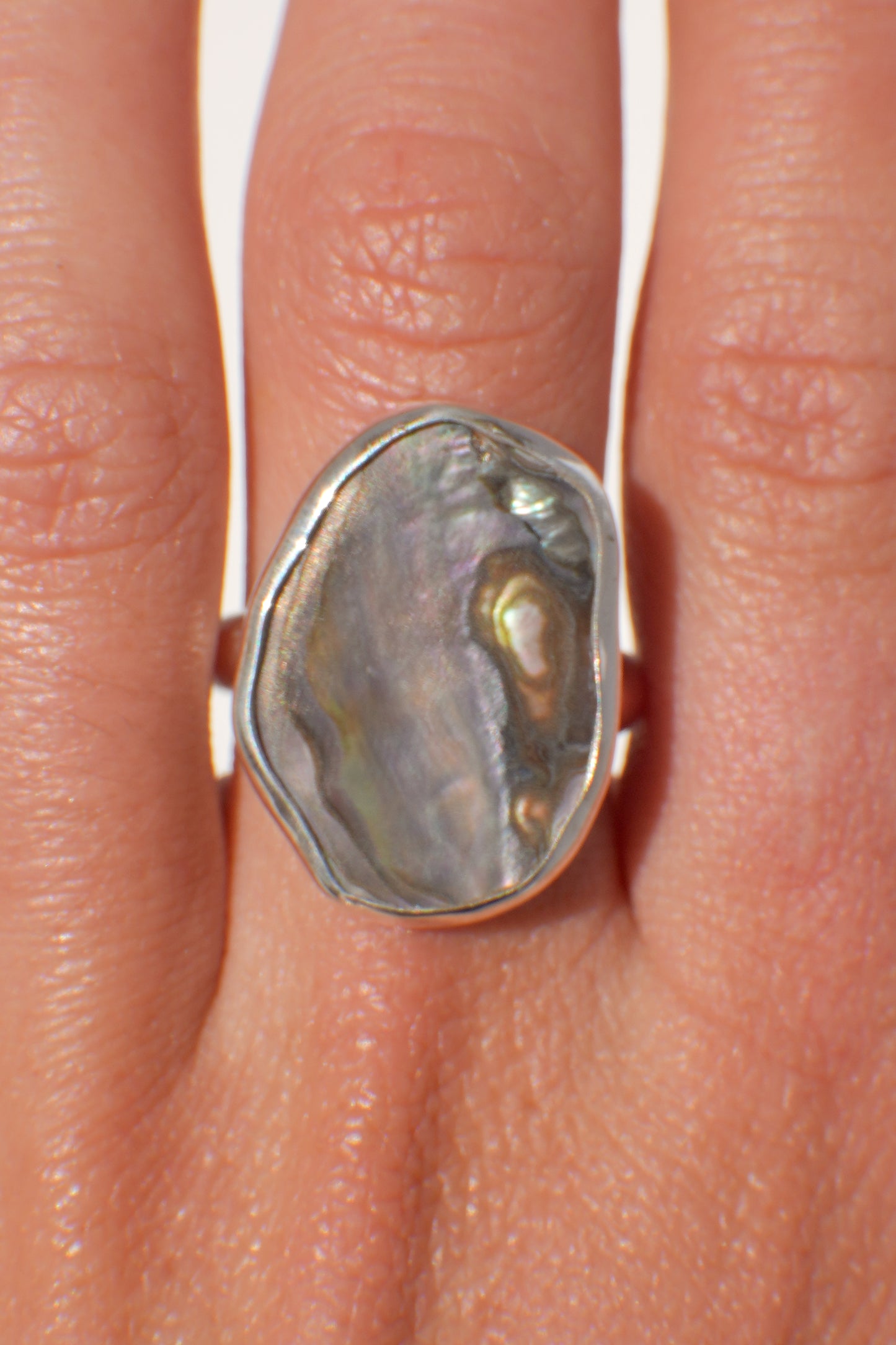 Chunky Band Abalone Ring 8.5