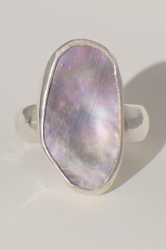 Chunky Band Abalone Ring 8