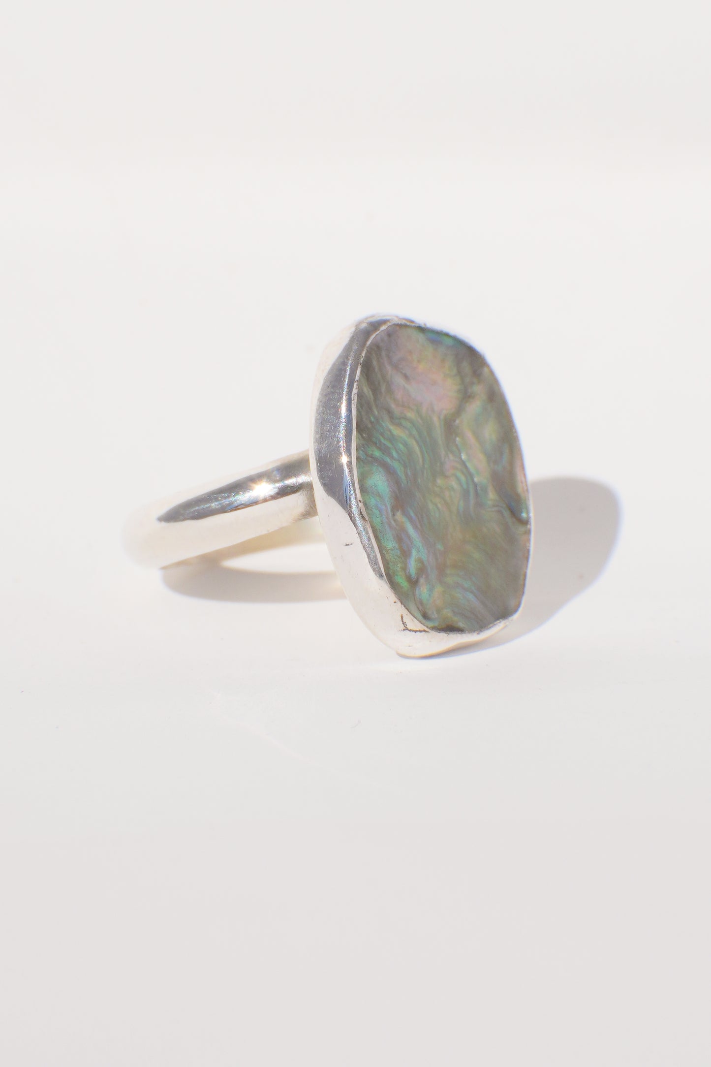 Chunky Band Abalone Ring 8.5