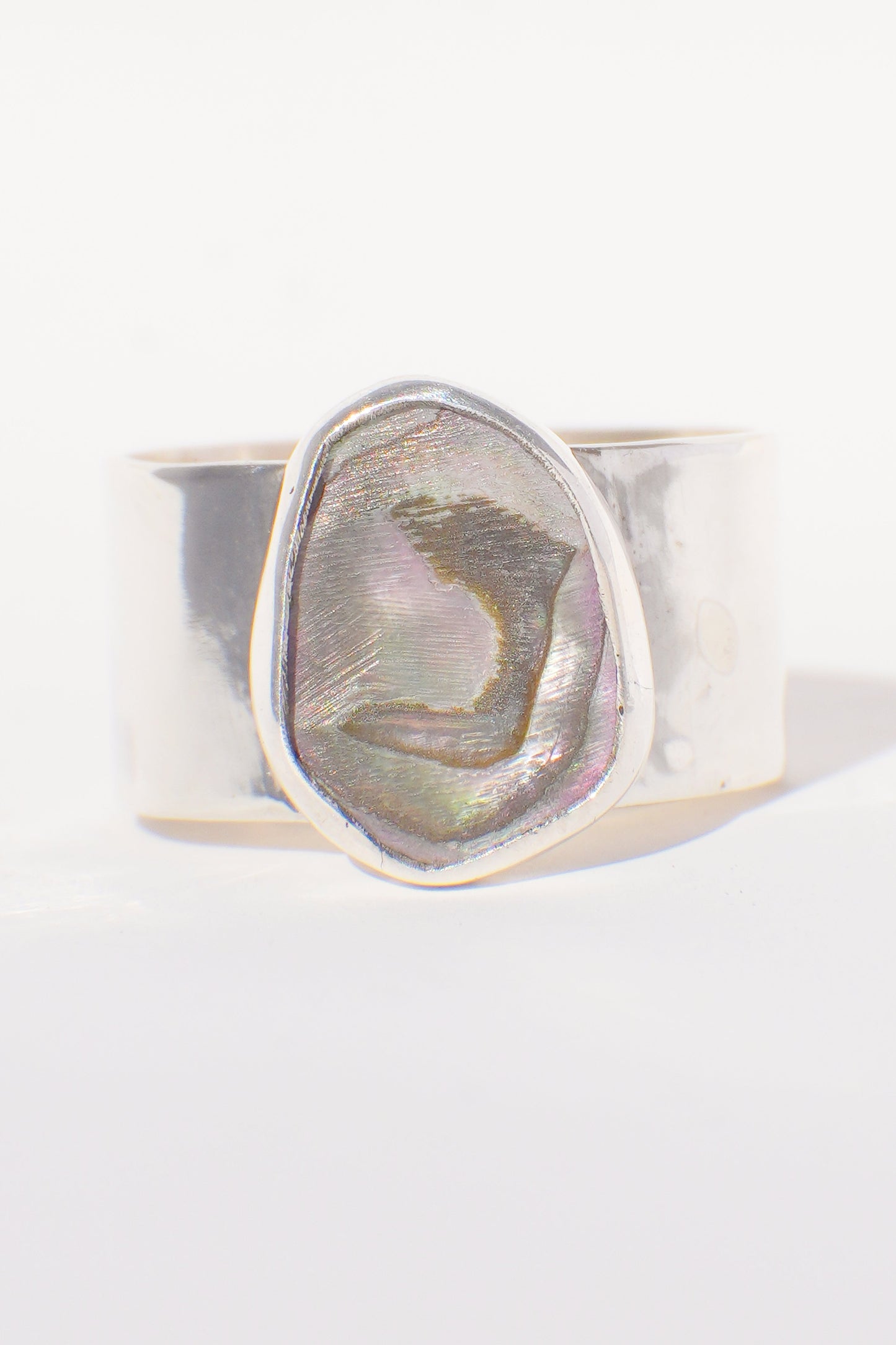 Wide Band Abalone Ring 7.5