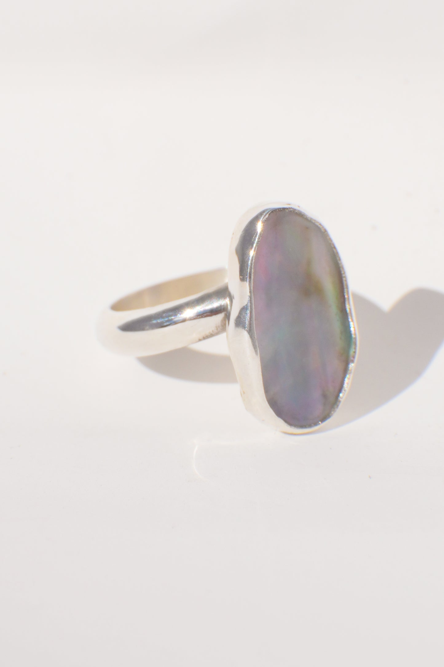 Chunky Band Abalone Ring 6.5