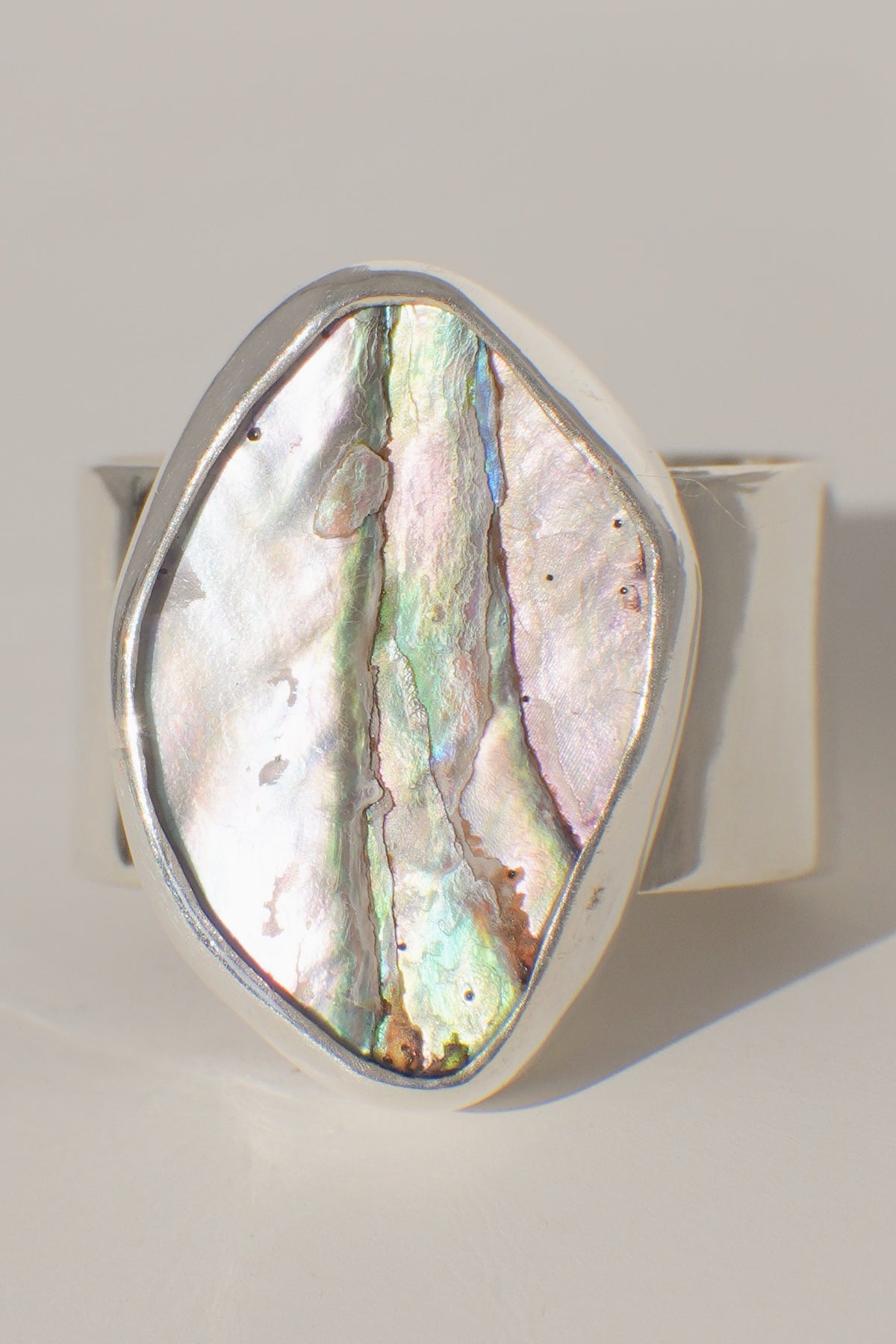 Wide Band Abalone Ring 7.5