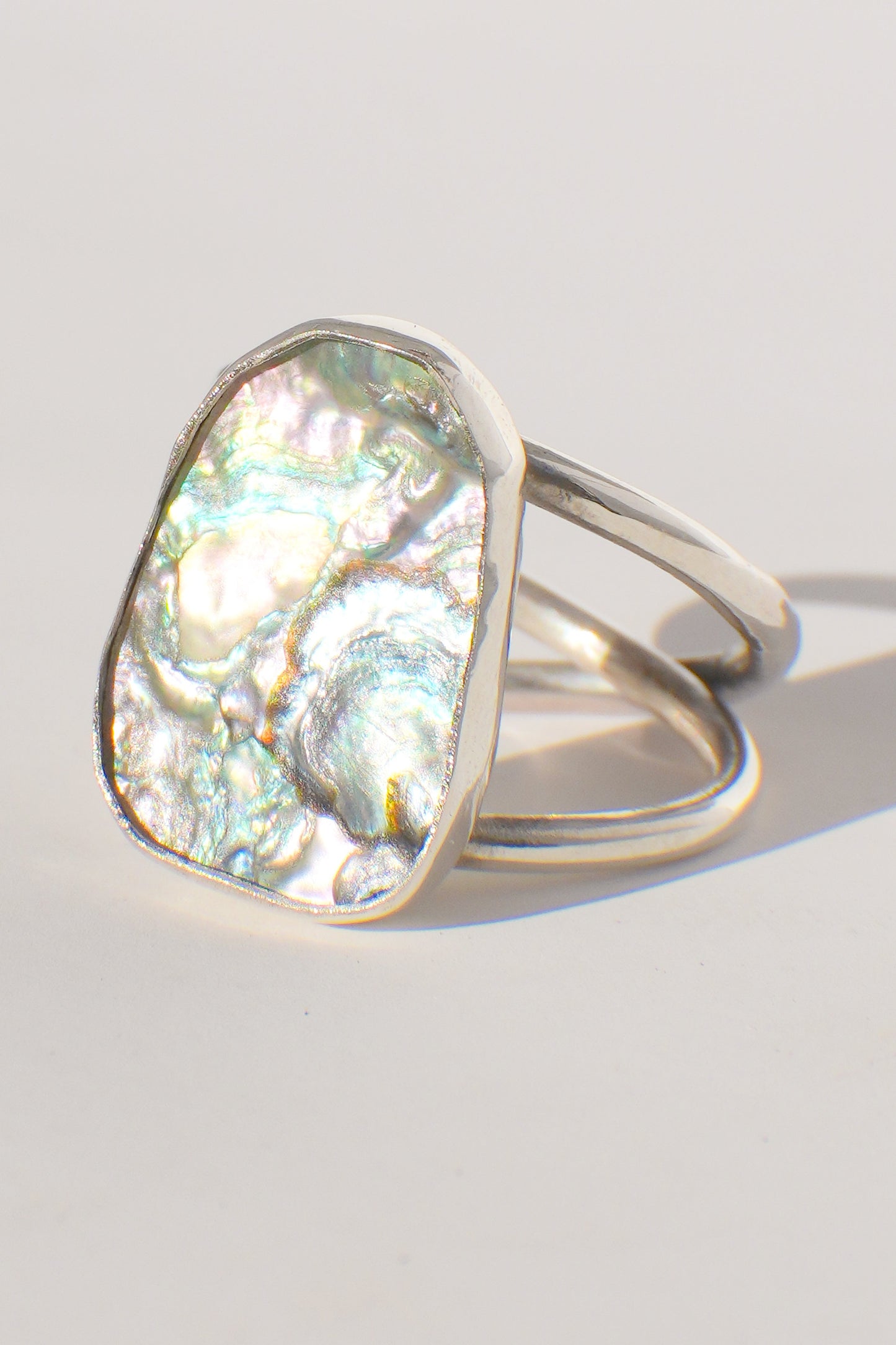 Double Band Abalone Ring 8.5