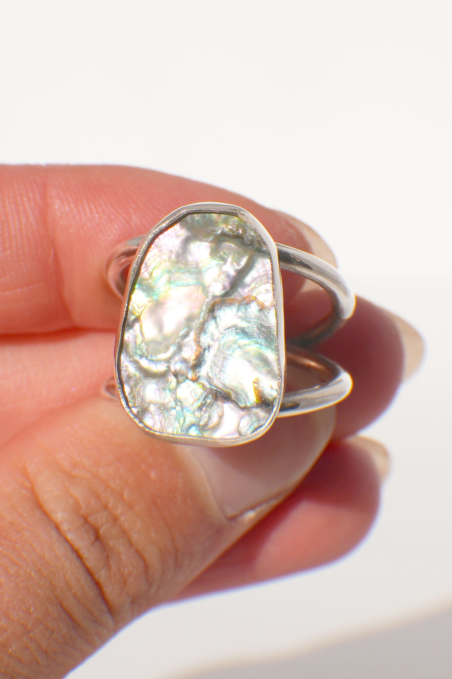 Double Band Abalone Ring 8.5