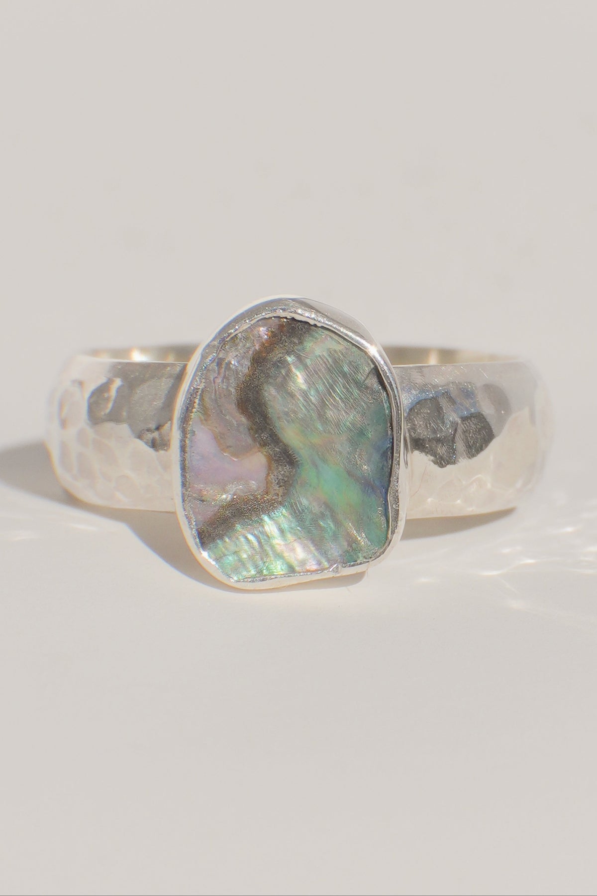 Chunky Band Abalone Ring 7