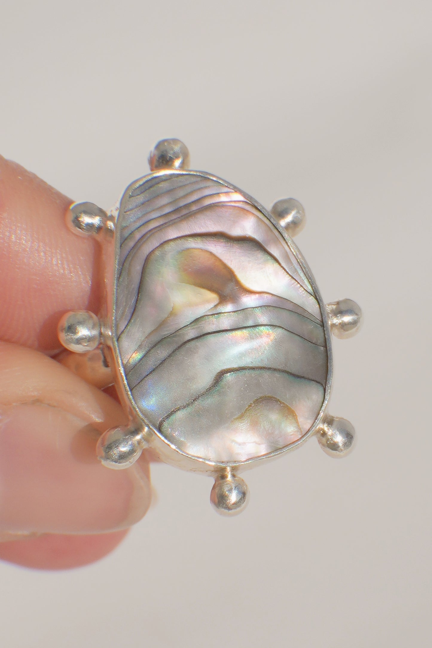 Abalone Dot Ring 8.5