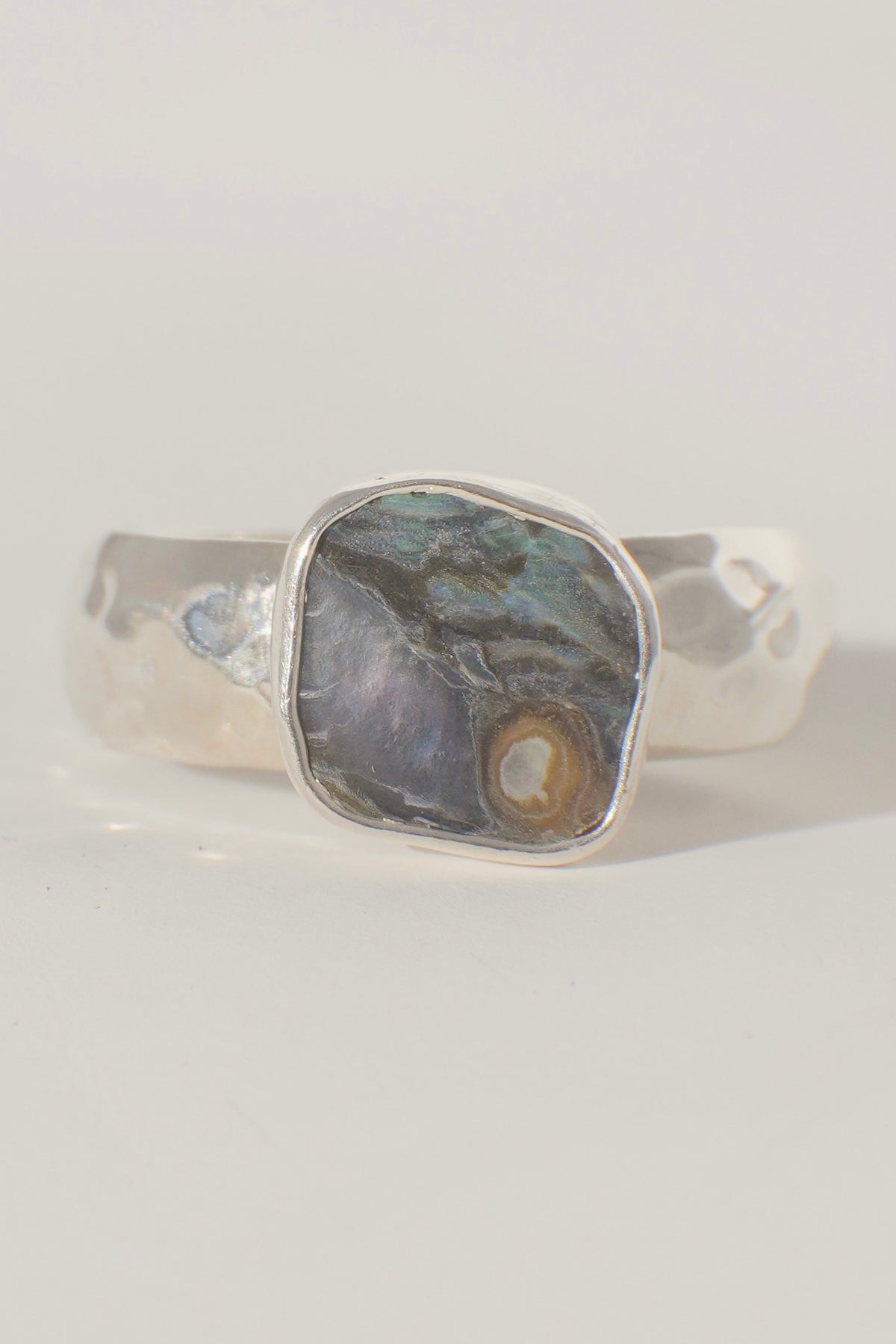 Chunky Band Abalone Ring 8.5