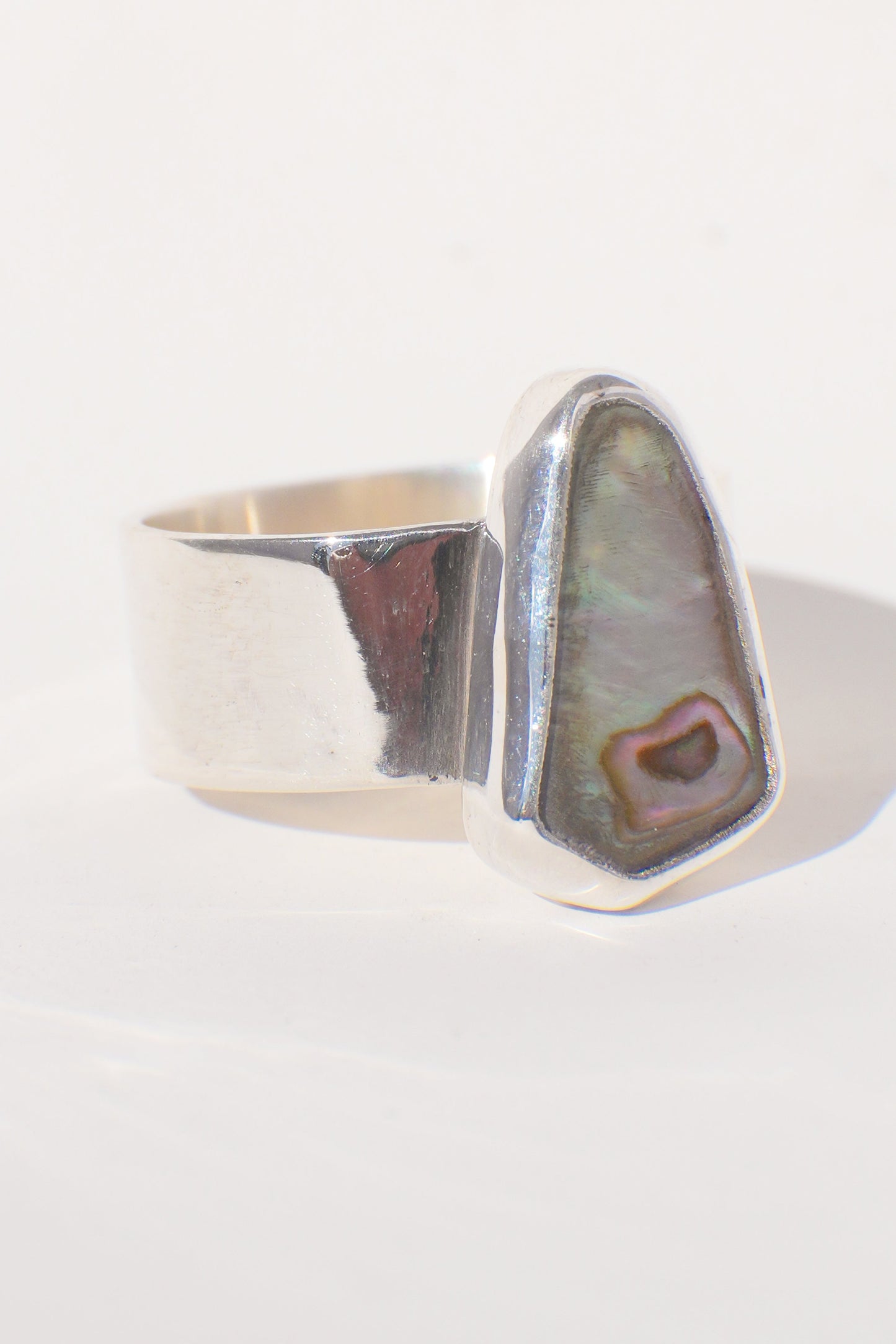 Wide Band Abalone Ring 5.5