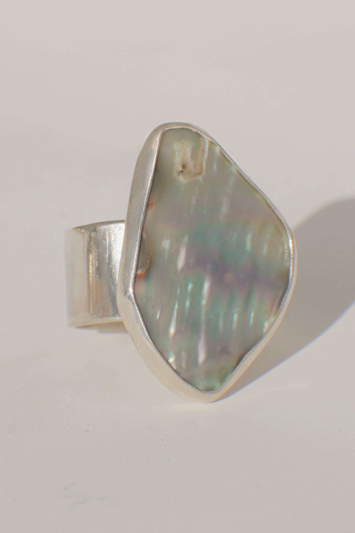 Wide Band Abalone Ring 6.5